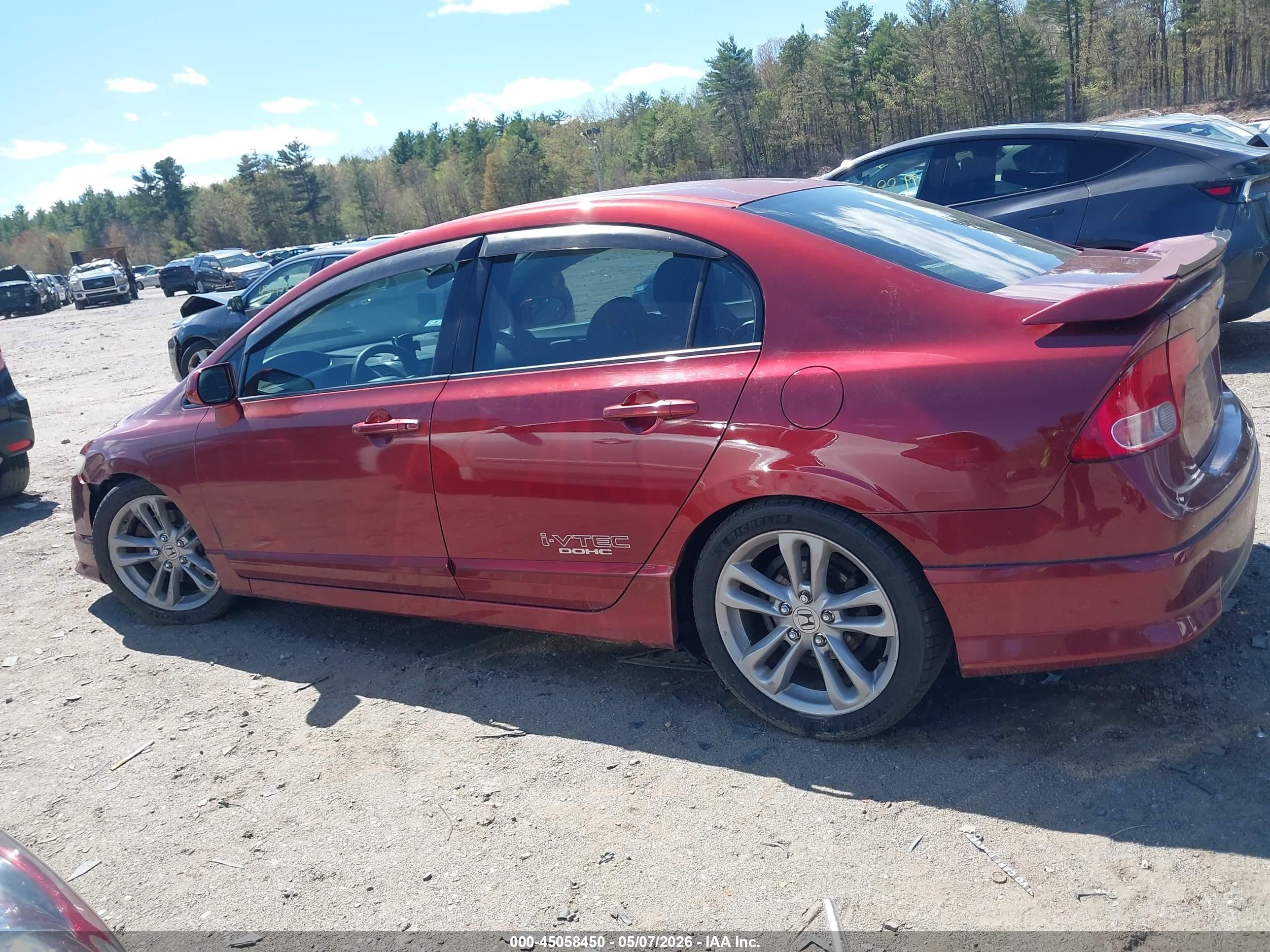 2008 Honda Civic Si/si Mugen Red vin: 2HGFA55558H706379