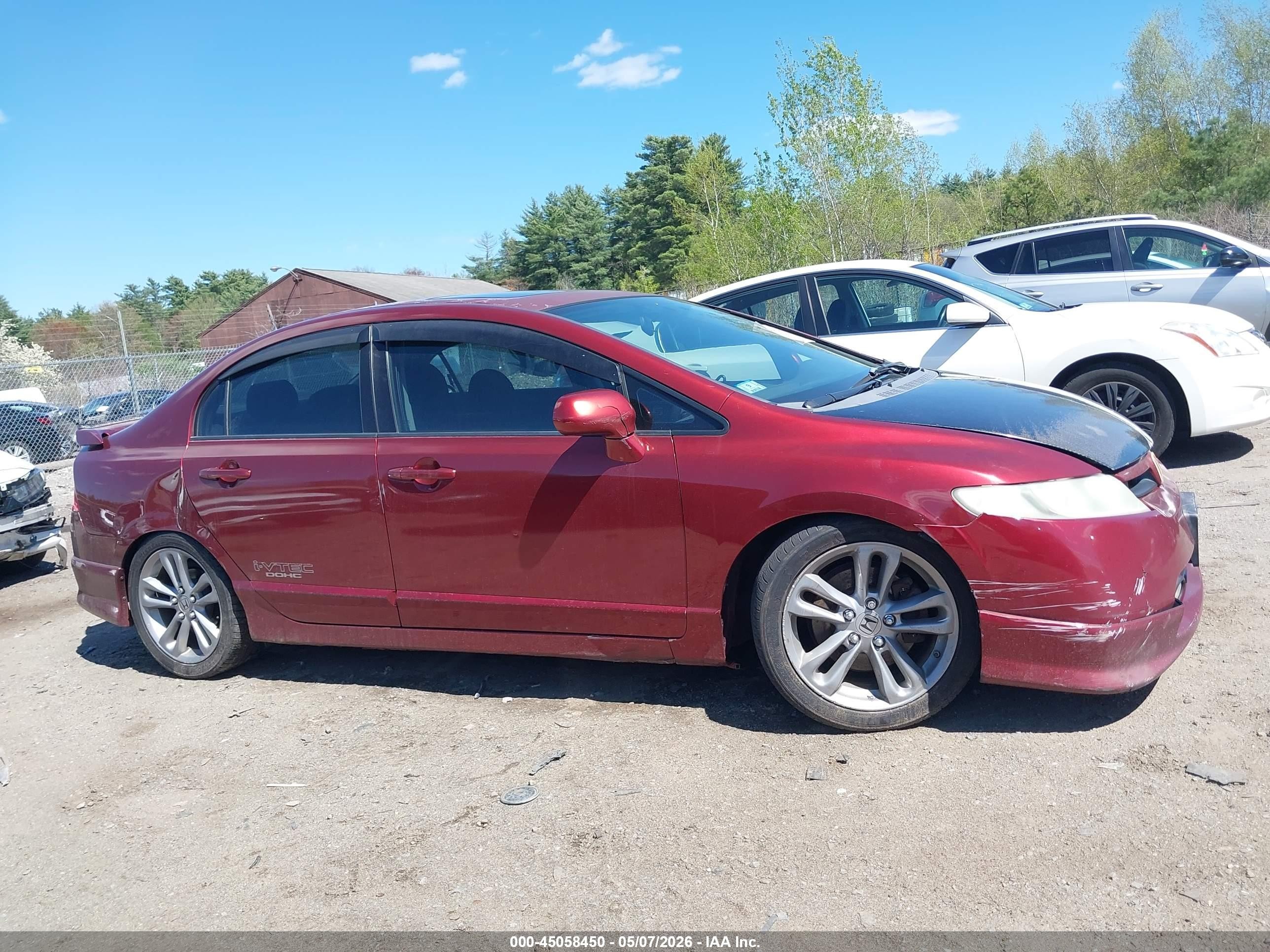 2008 Honda Civic Si/si Mugen Red vin: 2HGFA55558H706379