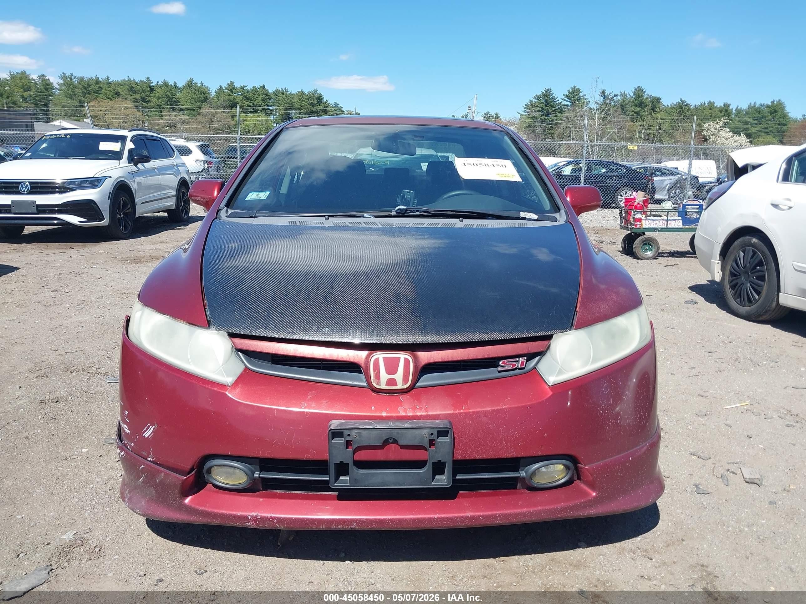2008 Honda Civic Si/si Mugen Red vin: 2HGFA55558H706379
