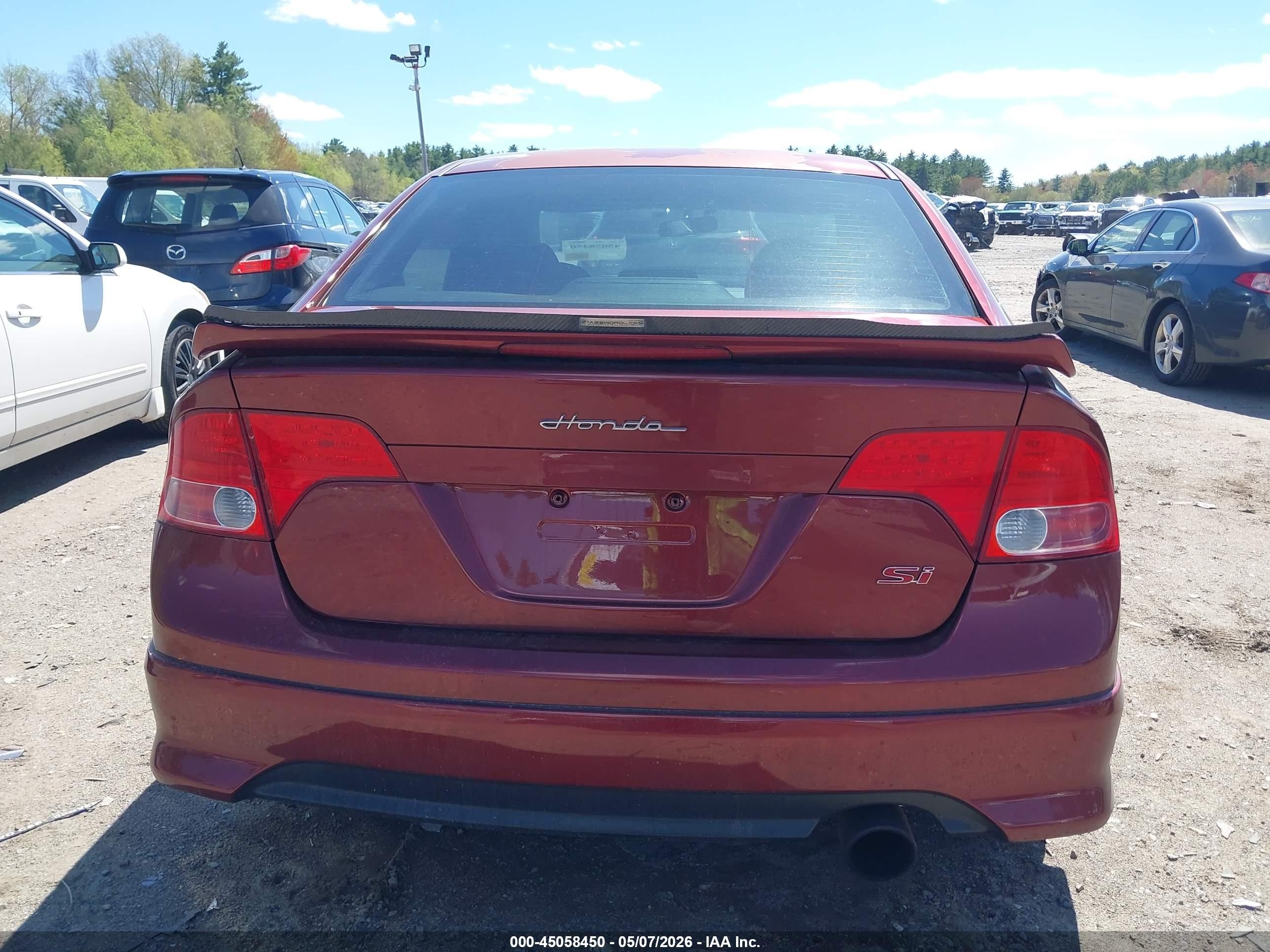 2008 Honda Civic Si/si Mugen Red vin: 2HGFA55558H706379