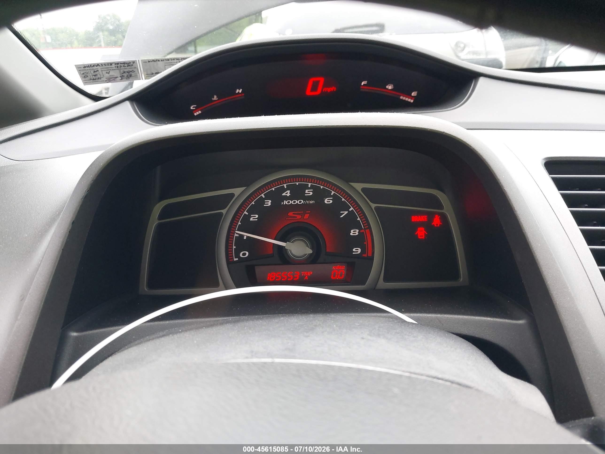 2007 Honda Civic Si Серебряный vin: 2HGFA55587H708027