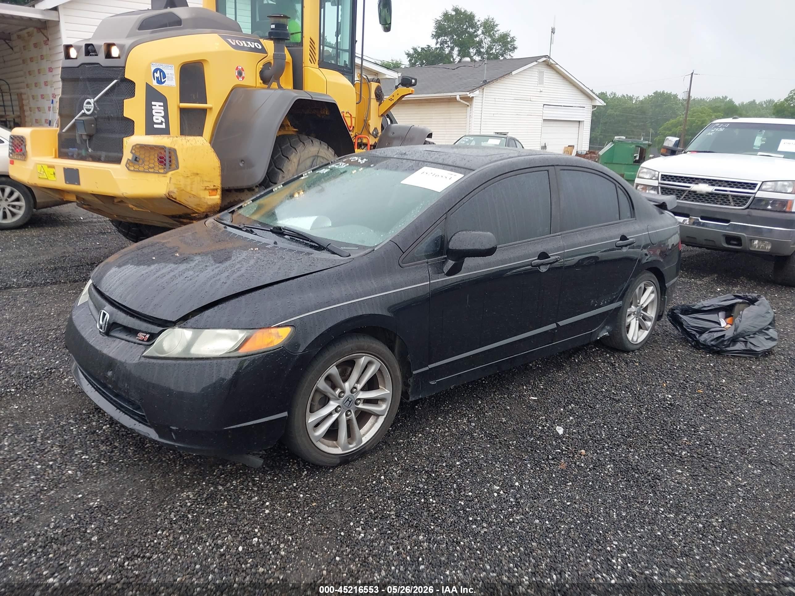 2007 Honda Civic Si Black vin: 2HGFA55597H712927