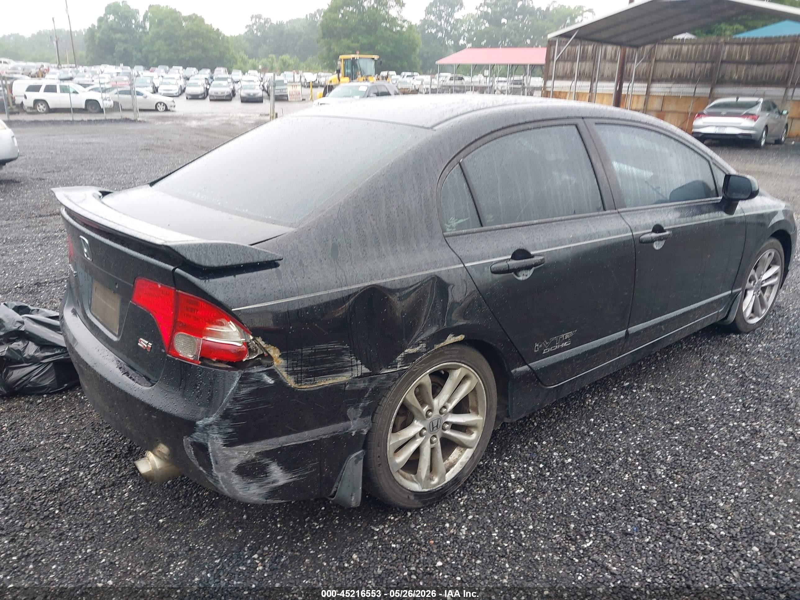 2007 Honda Civic Si Black vin: 2HGFA55597H712927