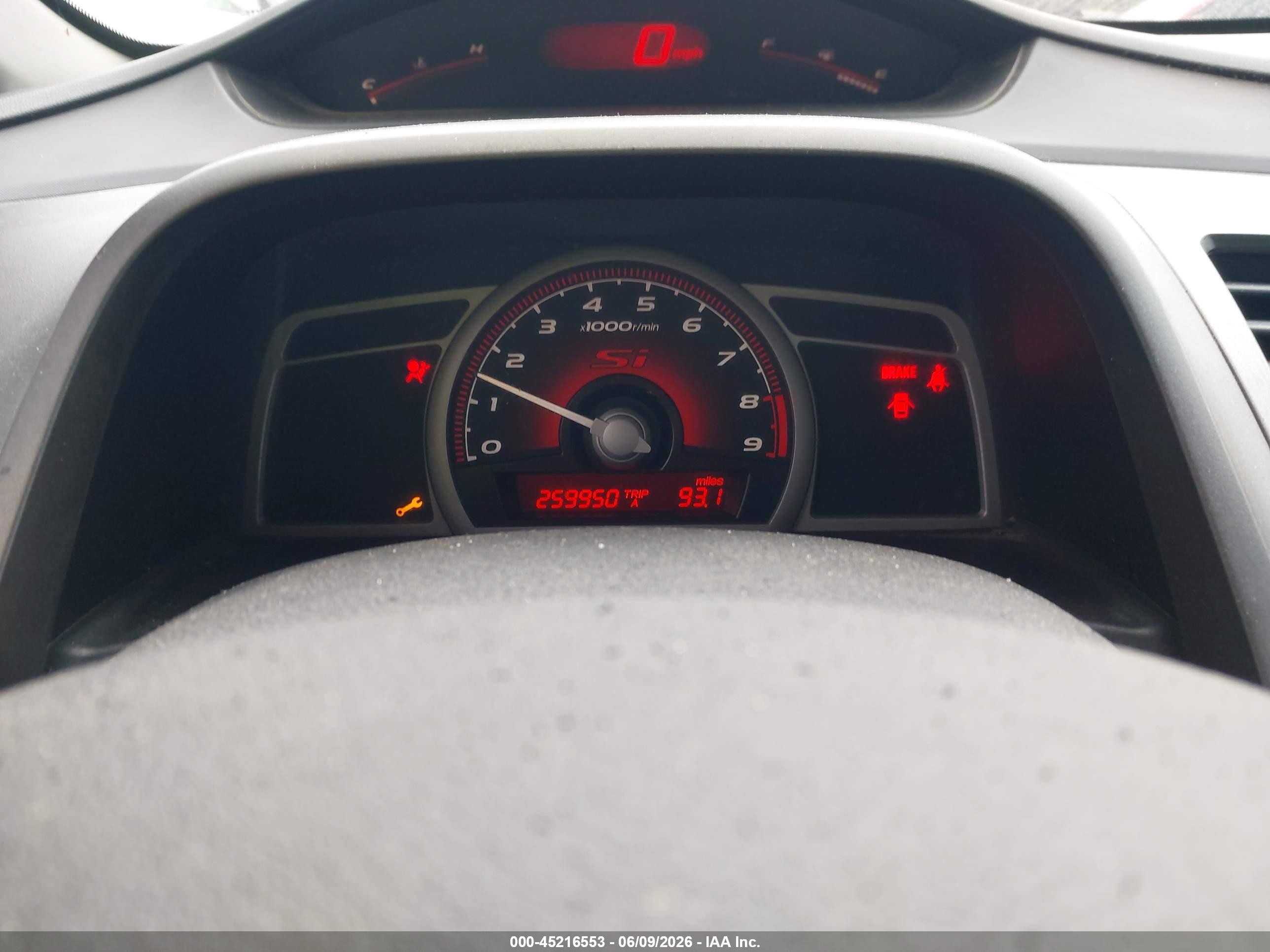 2007 Honda Civic Si Black vin: 2HGFA55597H712927
