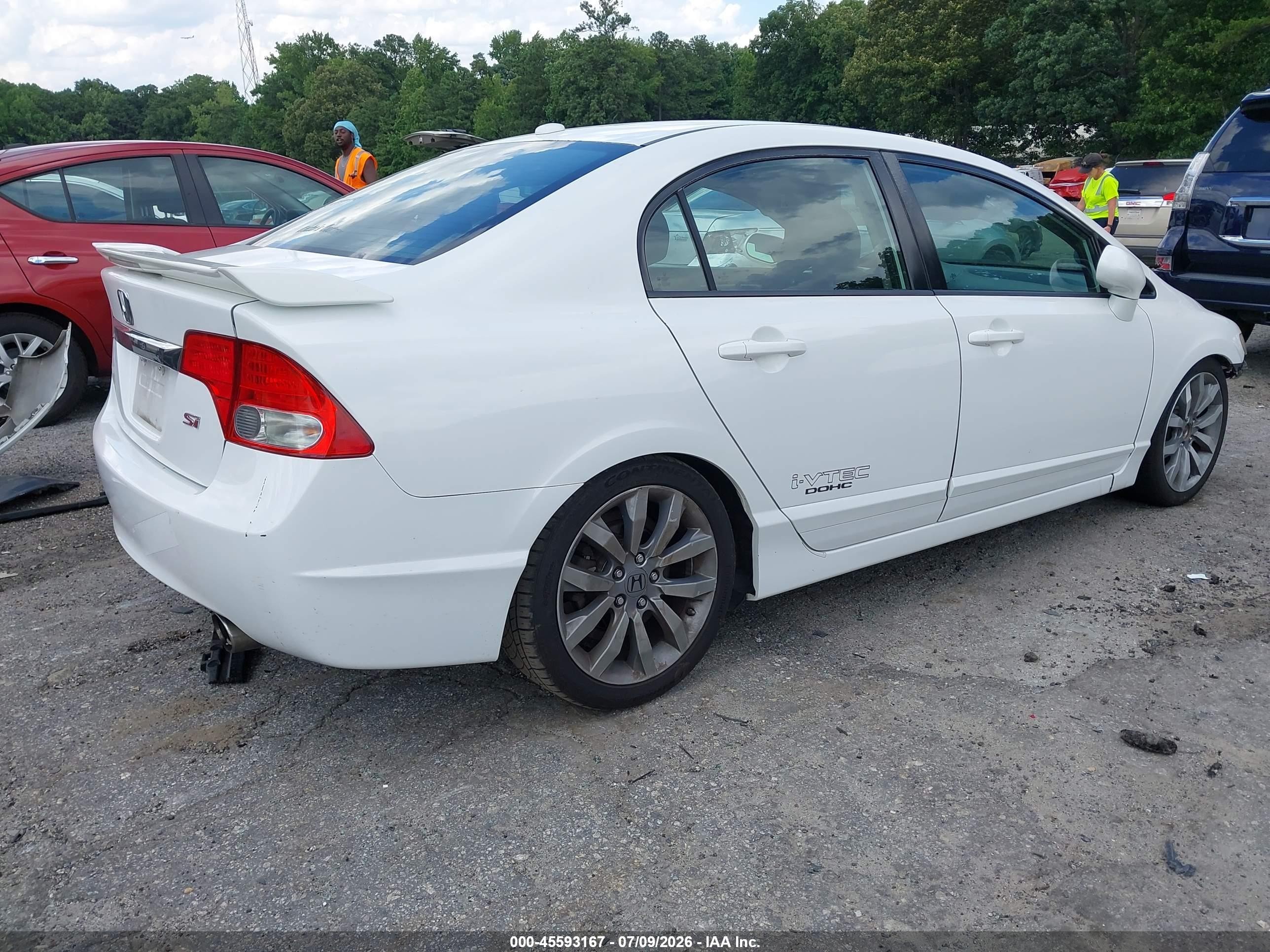 2009 Honda Civic Si White vin: 2HGFA55599H702904