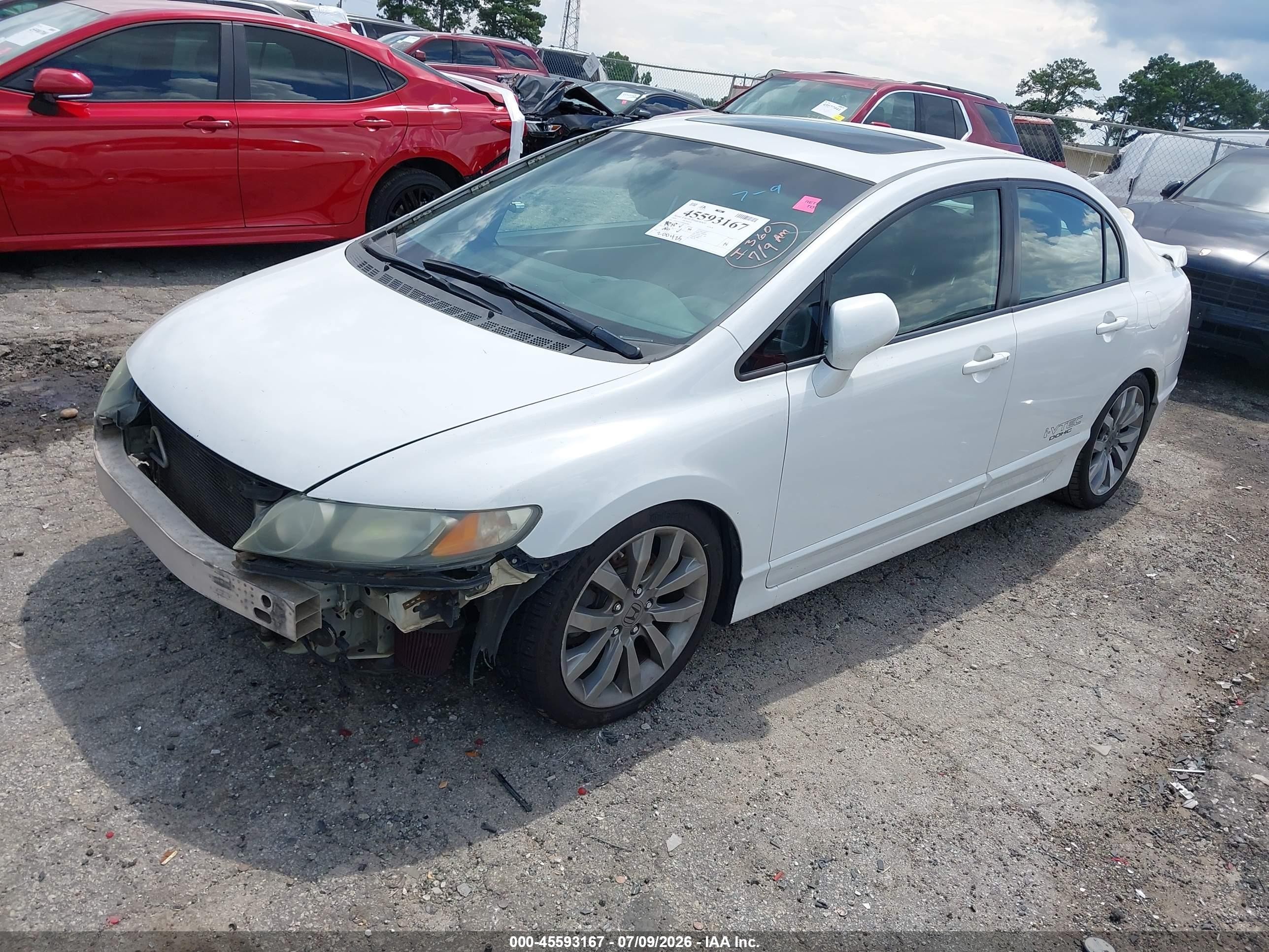 2009 Honda Civic Si White vin: 2HGFA55599H702904