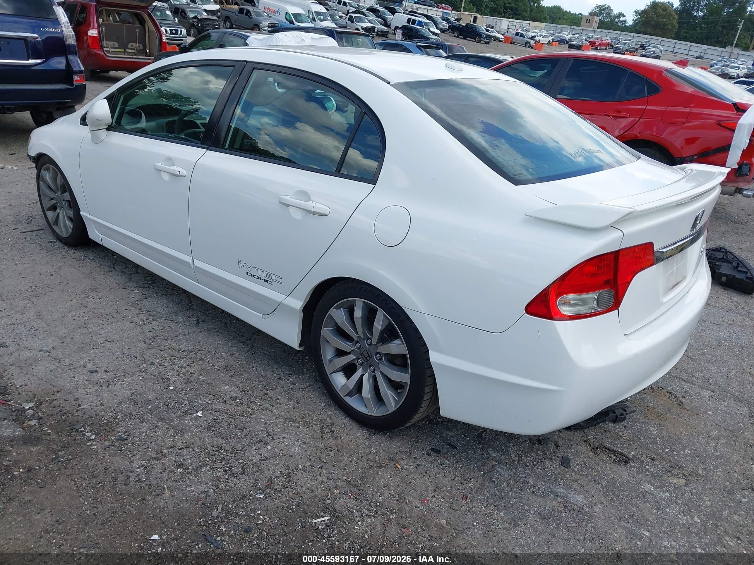 2009 Honda Civic Si White vin: 2HGFA55599H702904