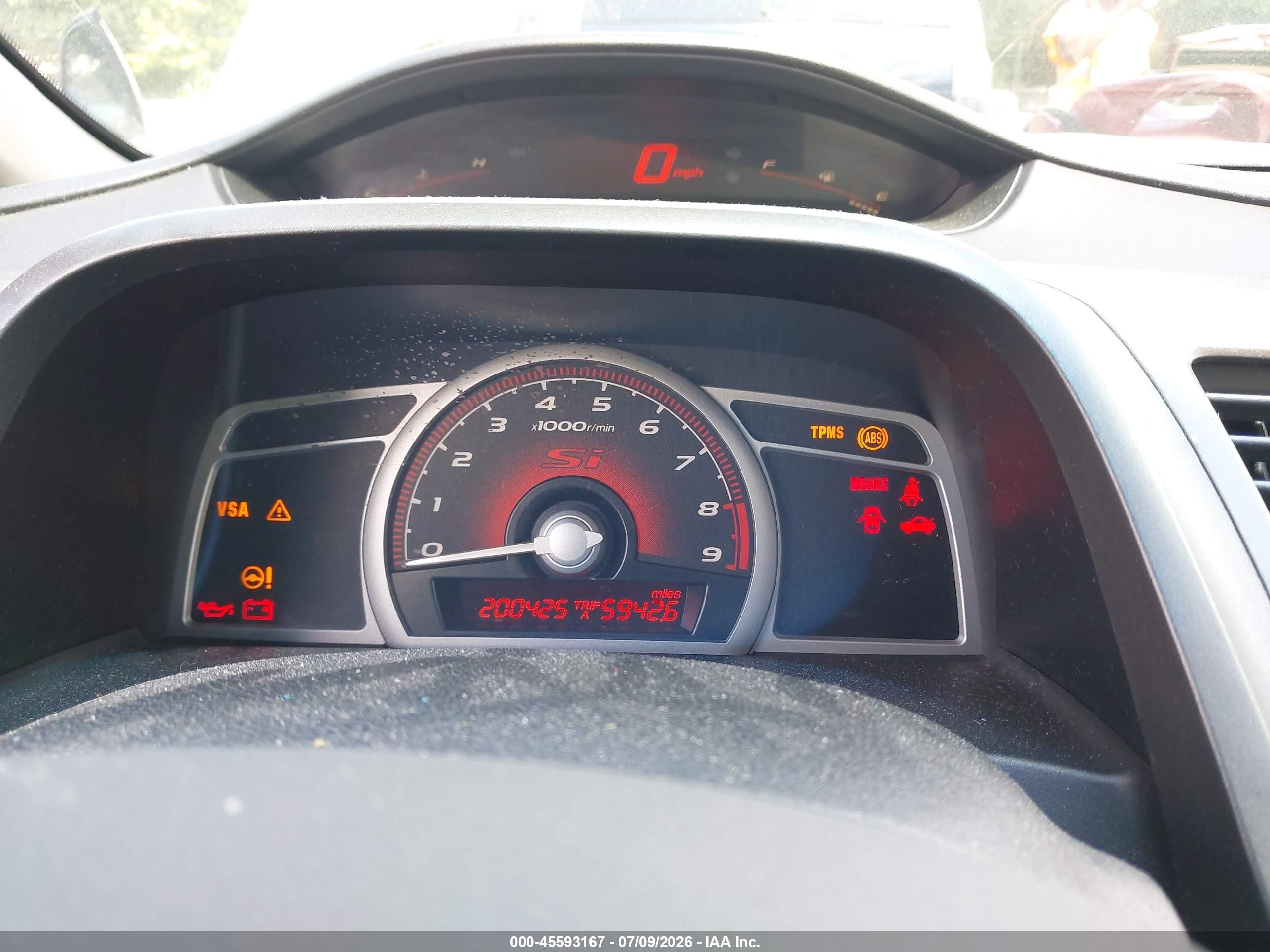 2009 Honda Civic Si White vin: 2HGFA55599H702904