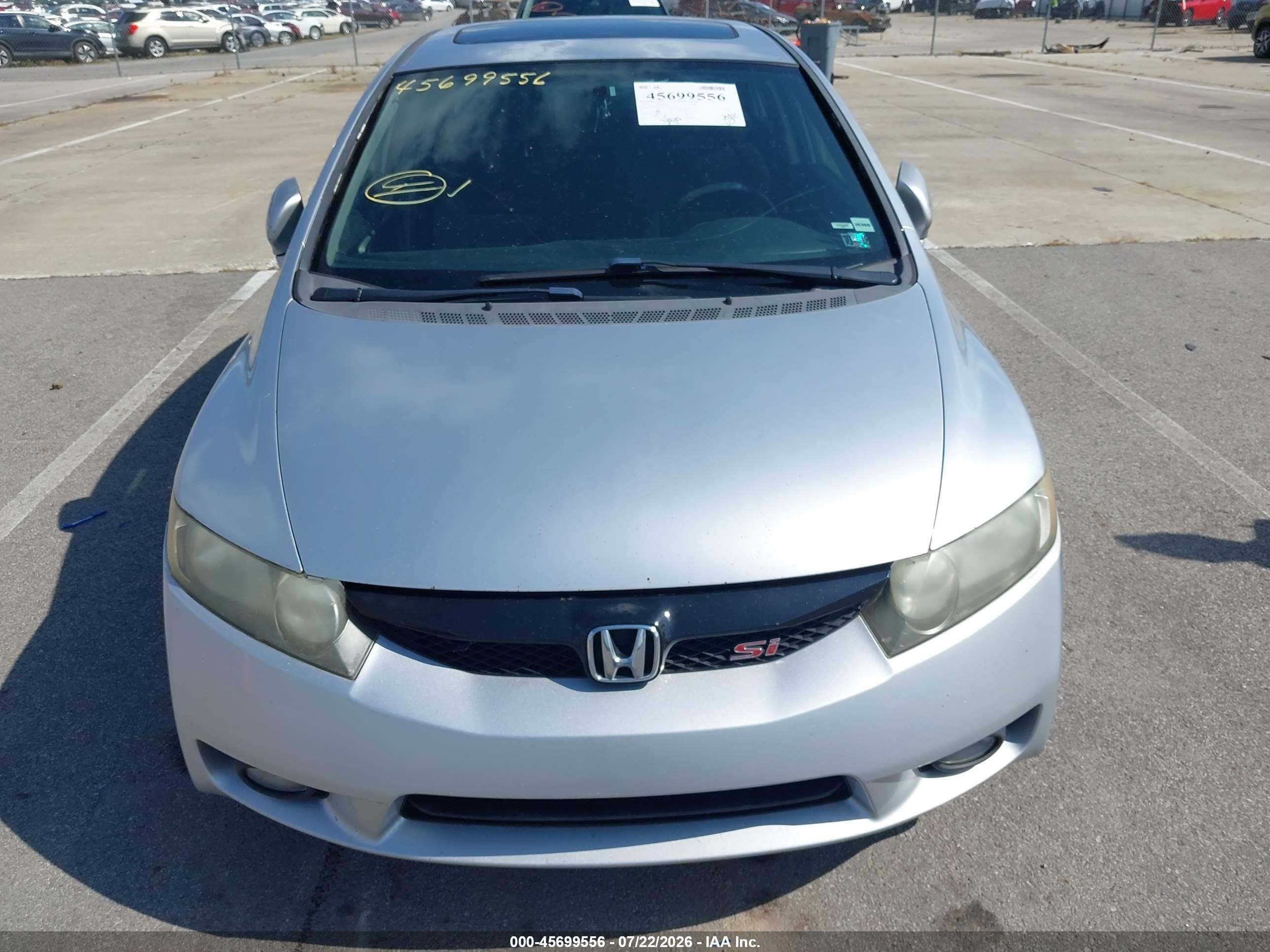2009 Honda Civic Si Silver vin: 2HGFA555X9H701986