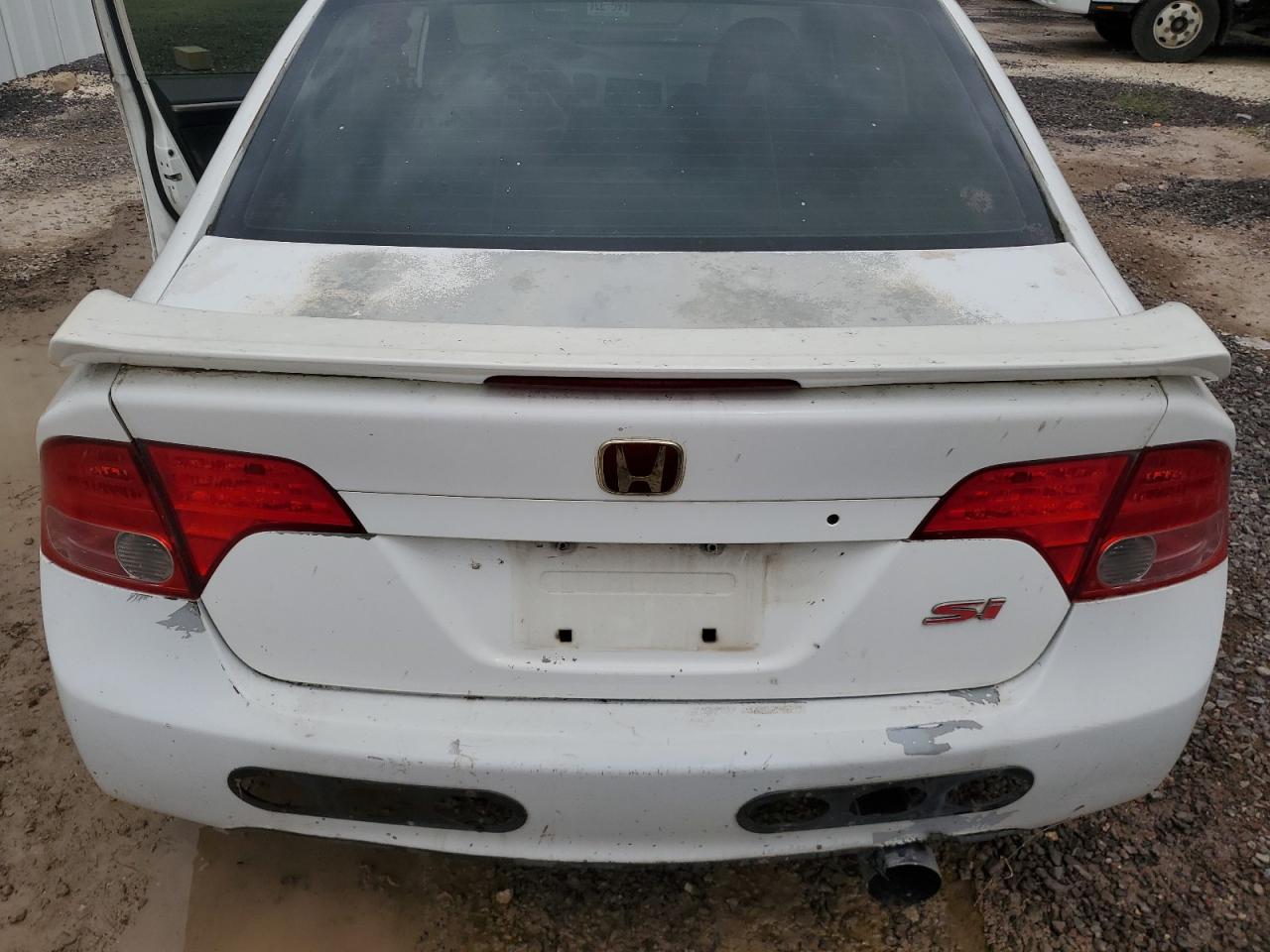 2009 Honda Civic Si White vin: 2HGFA555X9H707237 Damage: Deck Lid, Oxidized, > 12 Inches