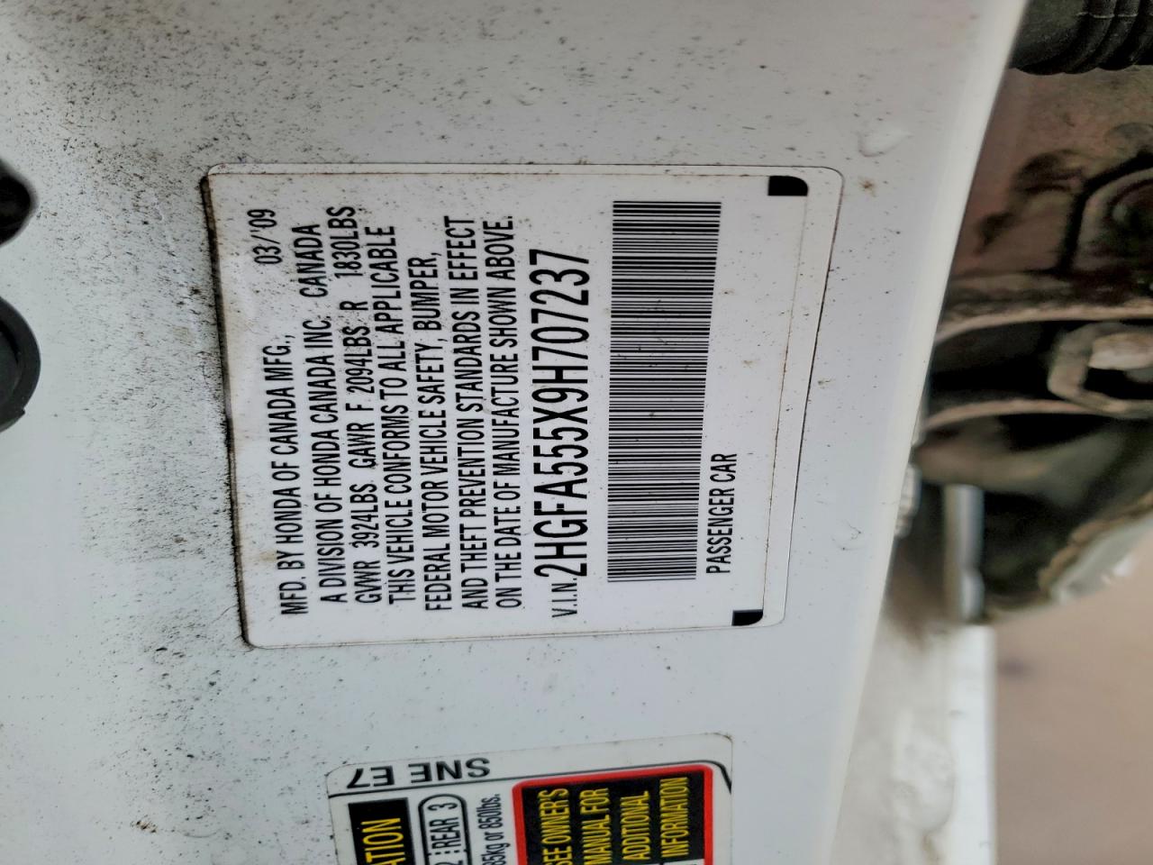 2009 Honda Civic Si White vin: 2HGFA555X9H707237