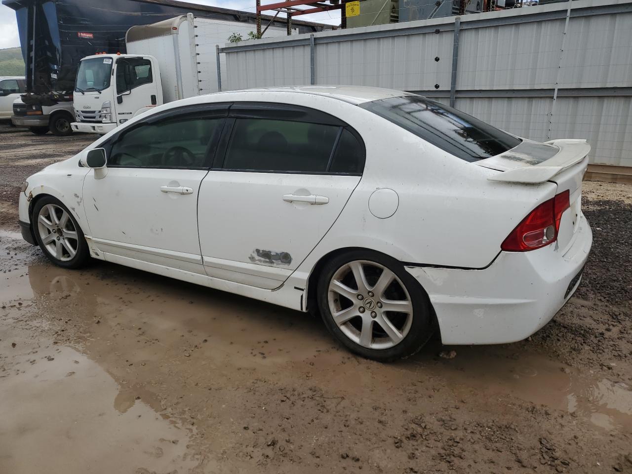 2009 Honda Civic Si White vin: 2HGFA555X9H707237 Damage: Left Rear Door, Heavy Scratch, > 12 Inches