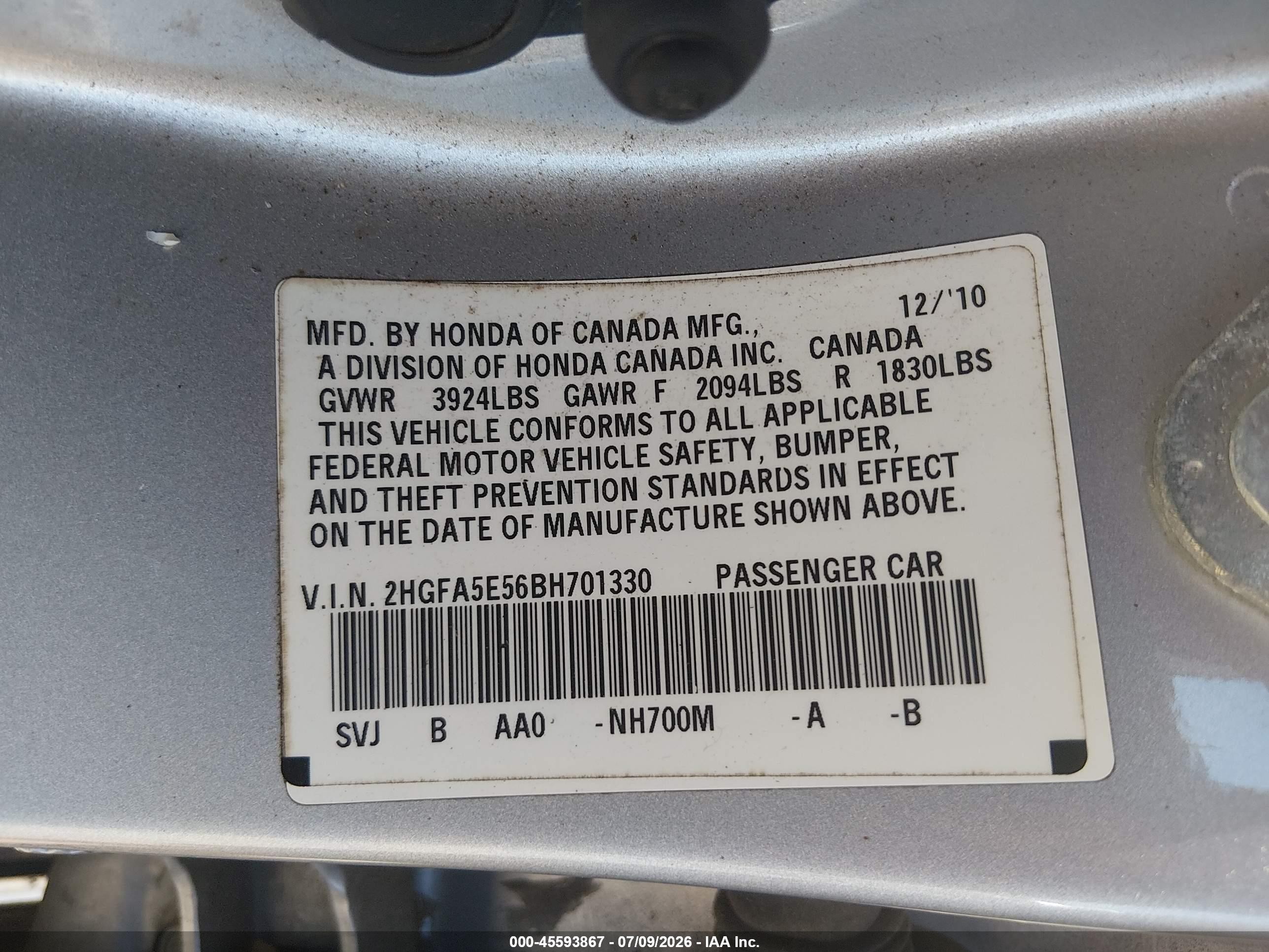 2011 Honda Civic Si Silver vin: 2HGFA5E56BH701330