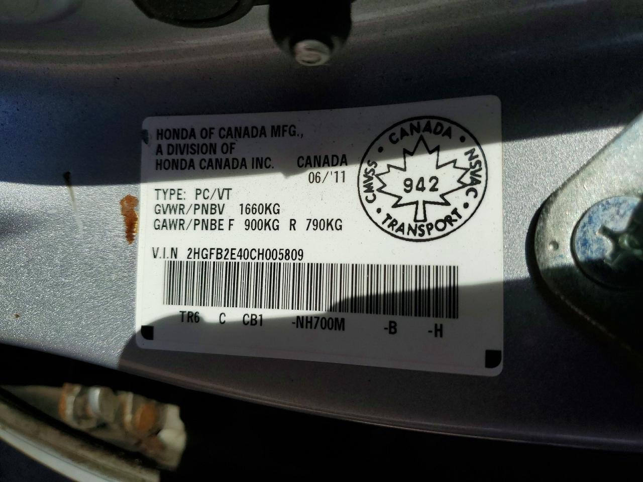 2012 Honda Civic Lx Silver vin: 2HGFB2E40CH005809