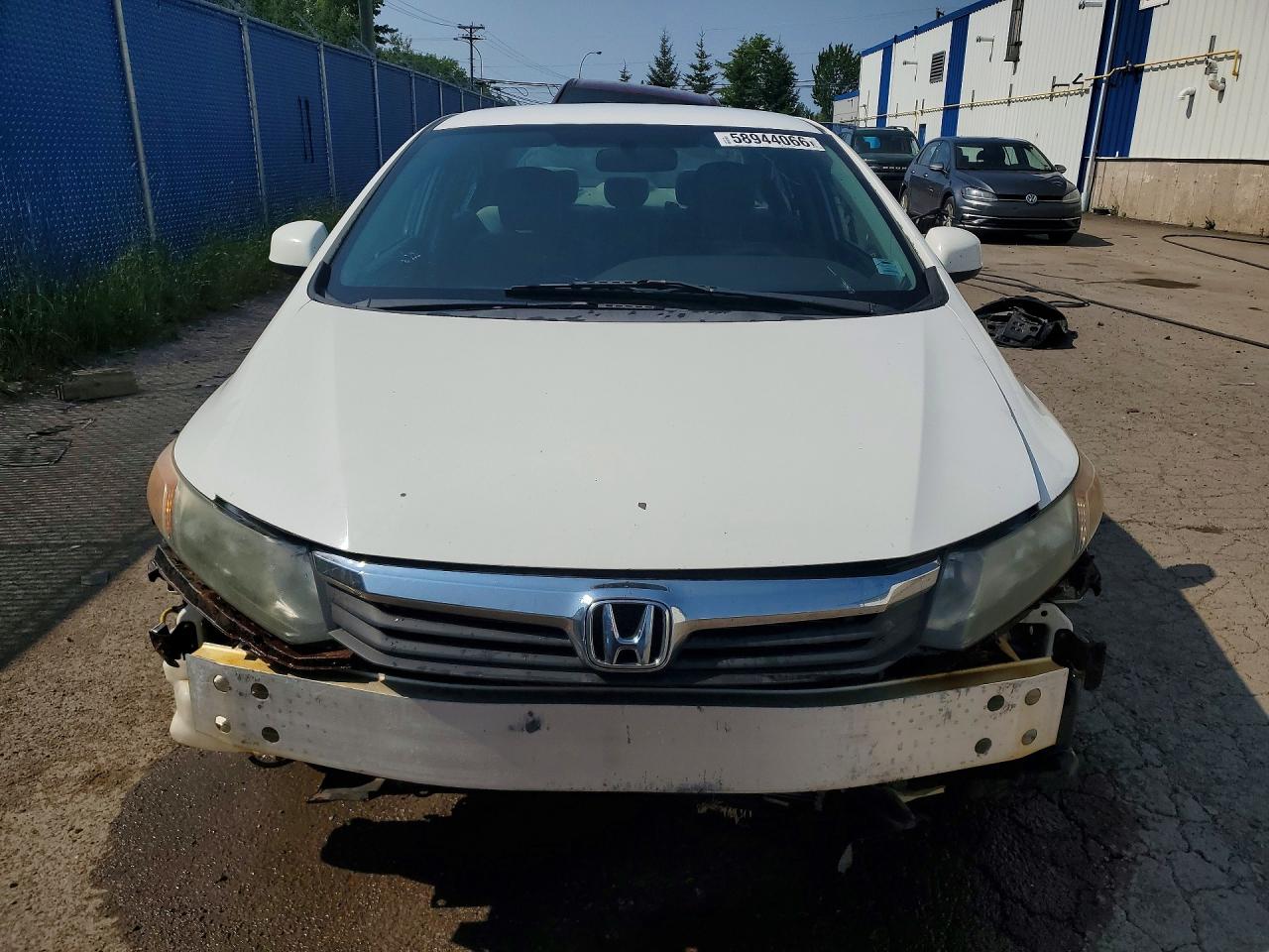 2012 Honda Civic Lx White vin: 2HGFB2E44CH041230