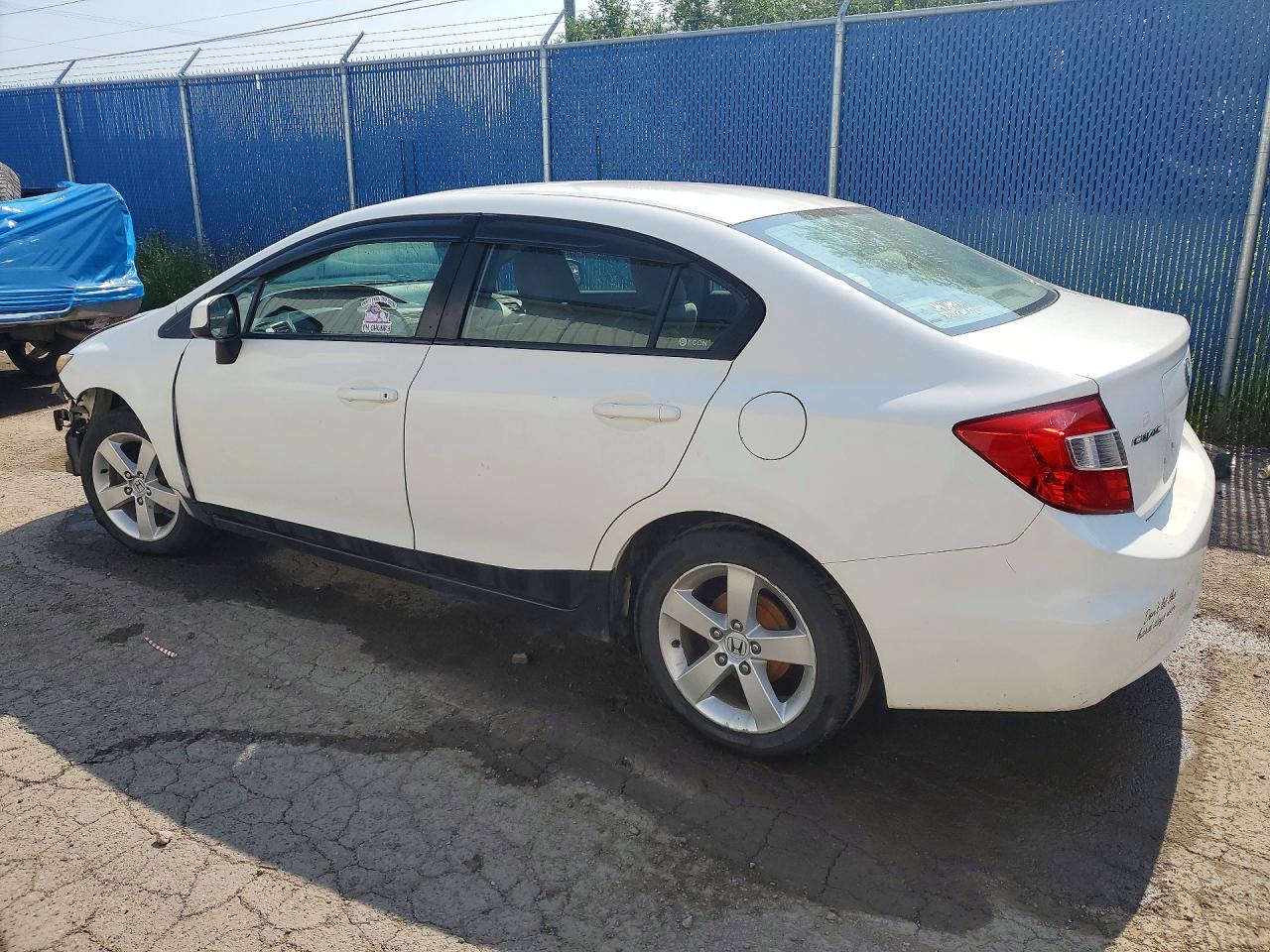 2012 Honda Civic Lx White vin: 2HGFB2E44CH041230
