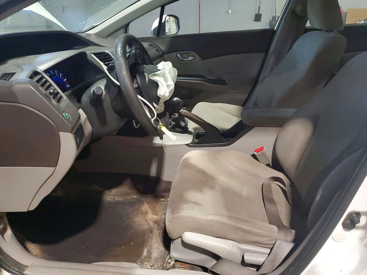 2012 Honda Civic Lx White vin: 2HGFB2E44CH041230