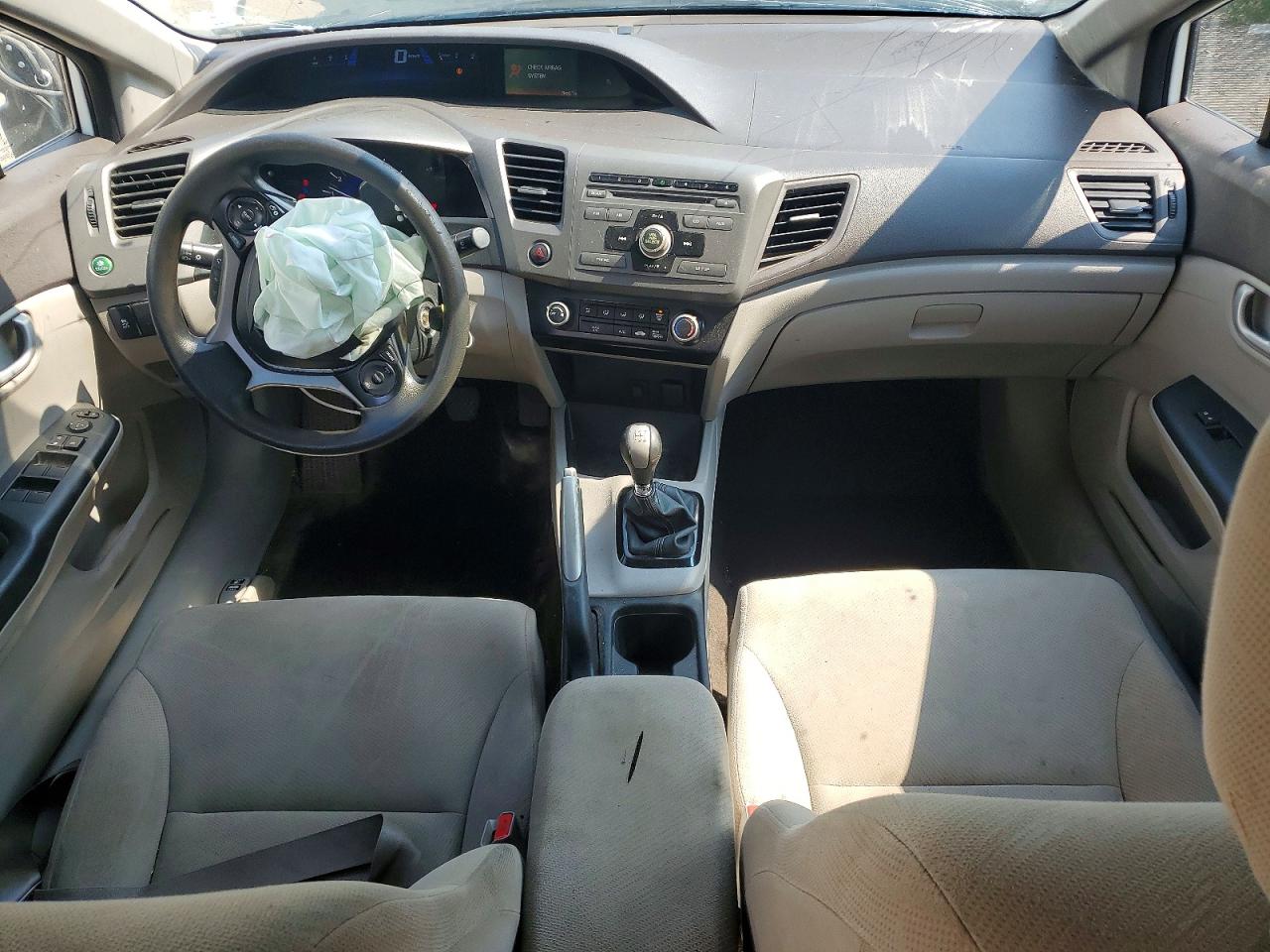 2012 Honda Civic Lx White vin: 2HGFB2E44CH041230
