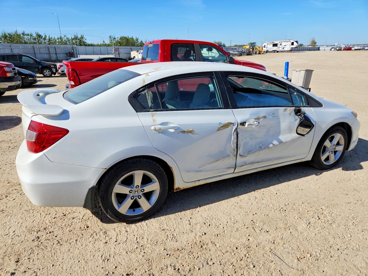 2012 Honda Civic Lx White vin: 2HGFB2E45CH007264