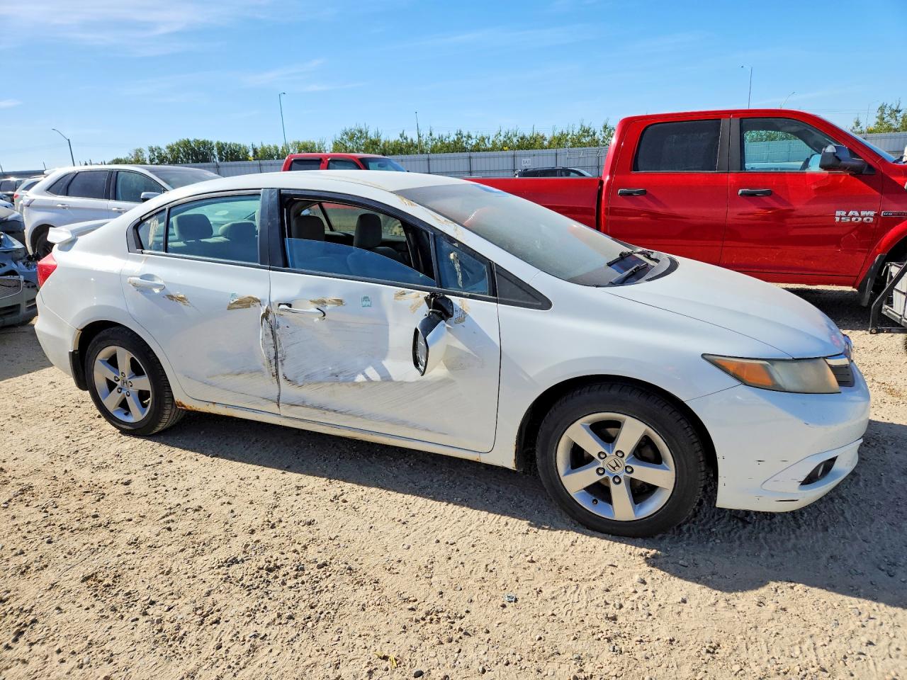 2012 Honda Civic Lx White vin: 2HGFB2E45CH007264