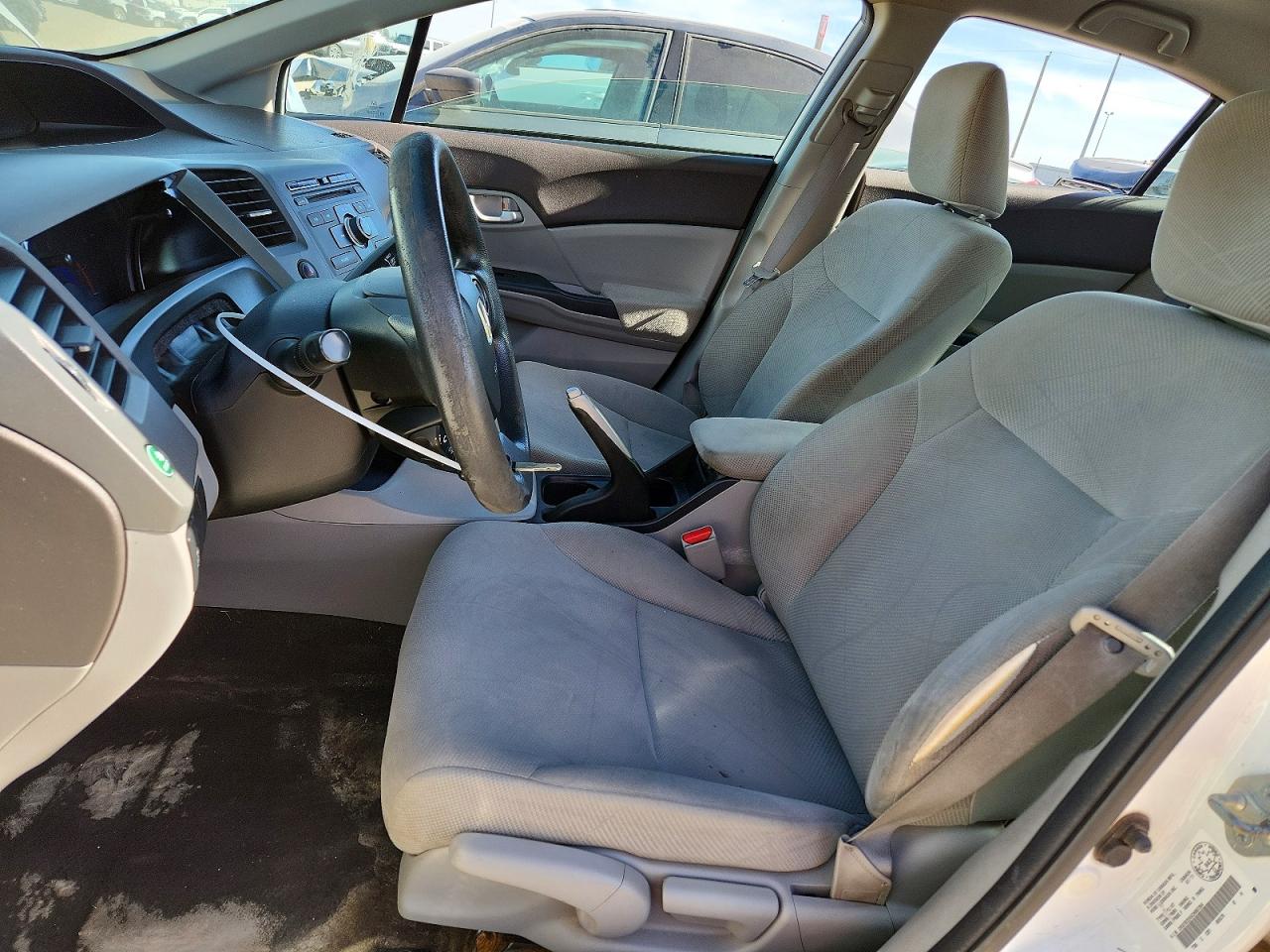 2012 Honda Civic Lx White vin: 2HGFB2E45CH007264