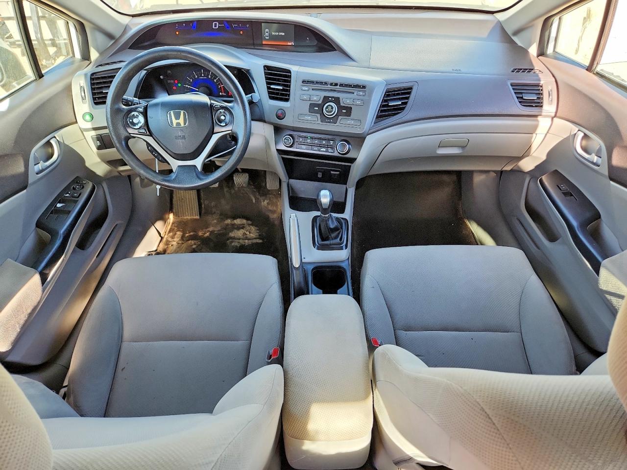 2012 Honda Civic Lx White vin: 2HGFB2E45CH007264