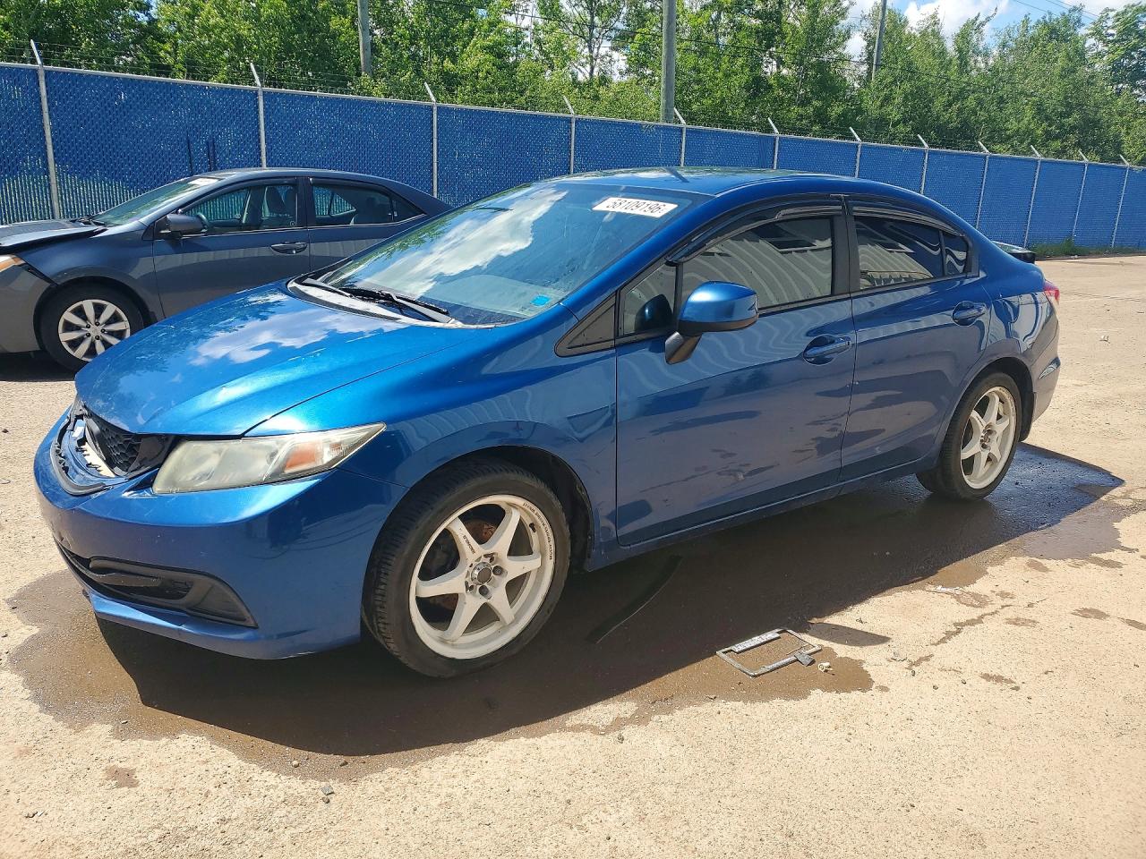 2013 Honda Civic Lx Blue vin: 2HGFB2E47DH035570