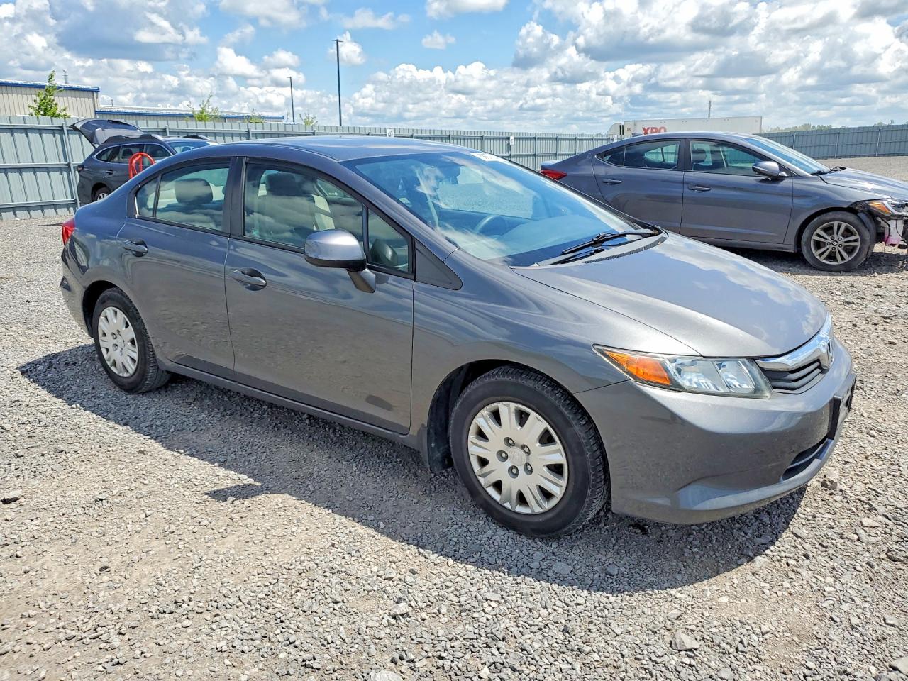 2012 Honda Civic Lx Gray vin: 2HGFB2E49CH017036