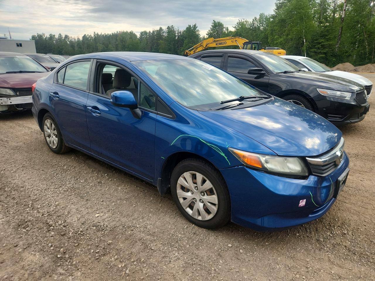 2012 Honda Civic Lx Blue vin: 2HGFB2E49CH024374