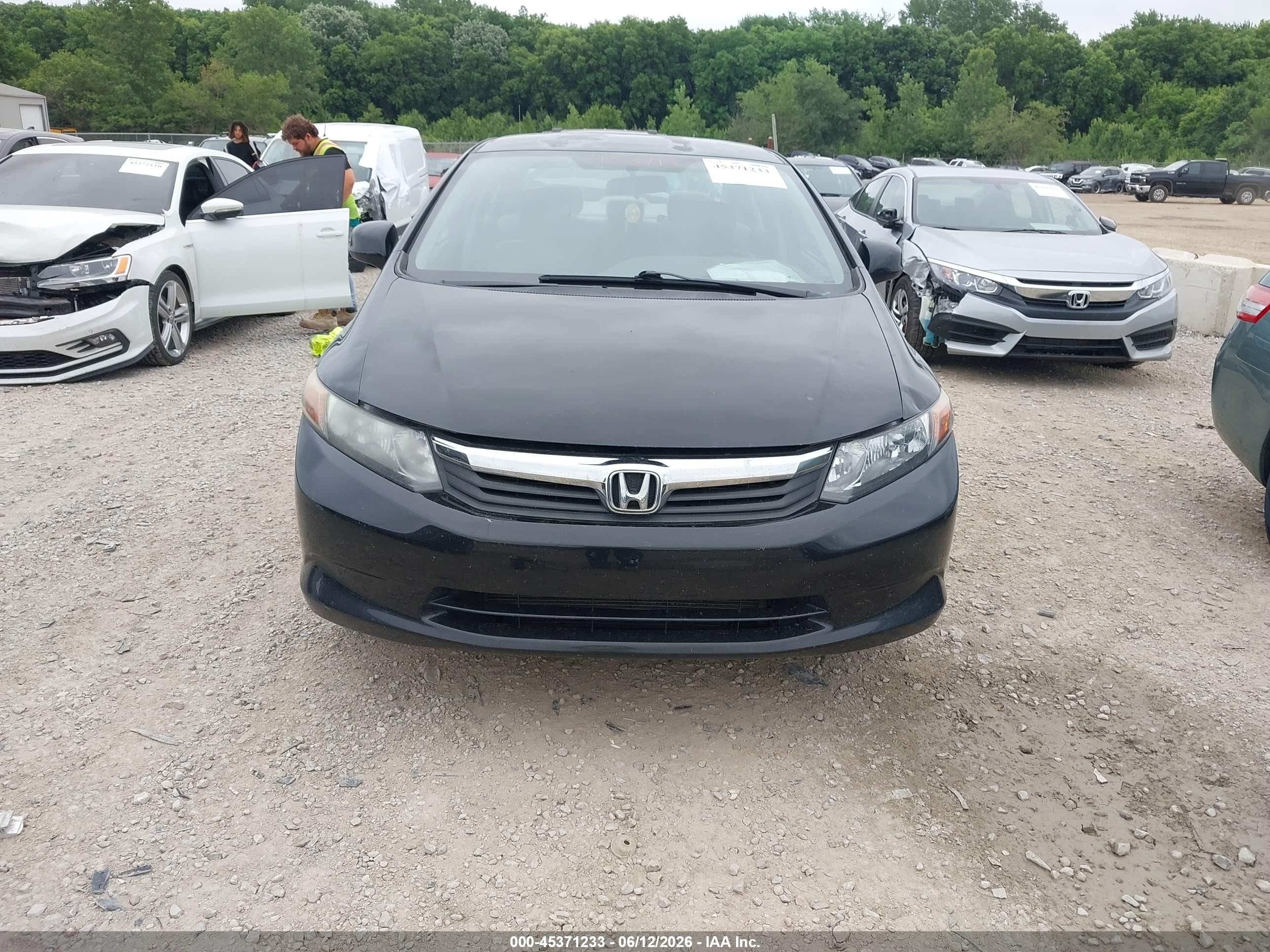 2012 Honda Civic Lx Black vin: 2HGFB2E50CH550577