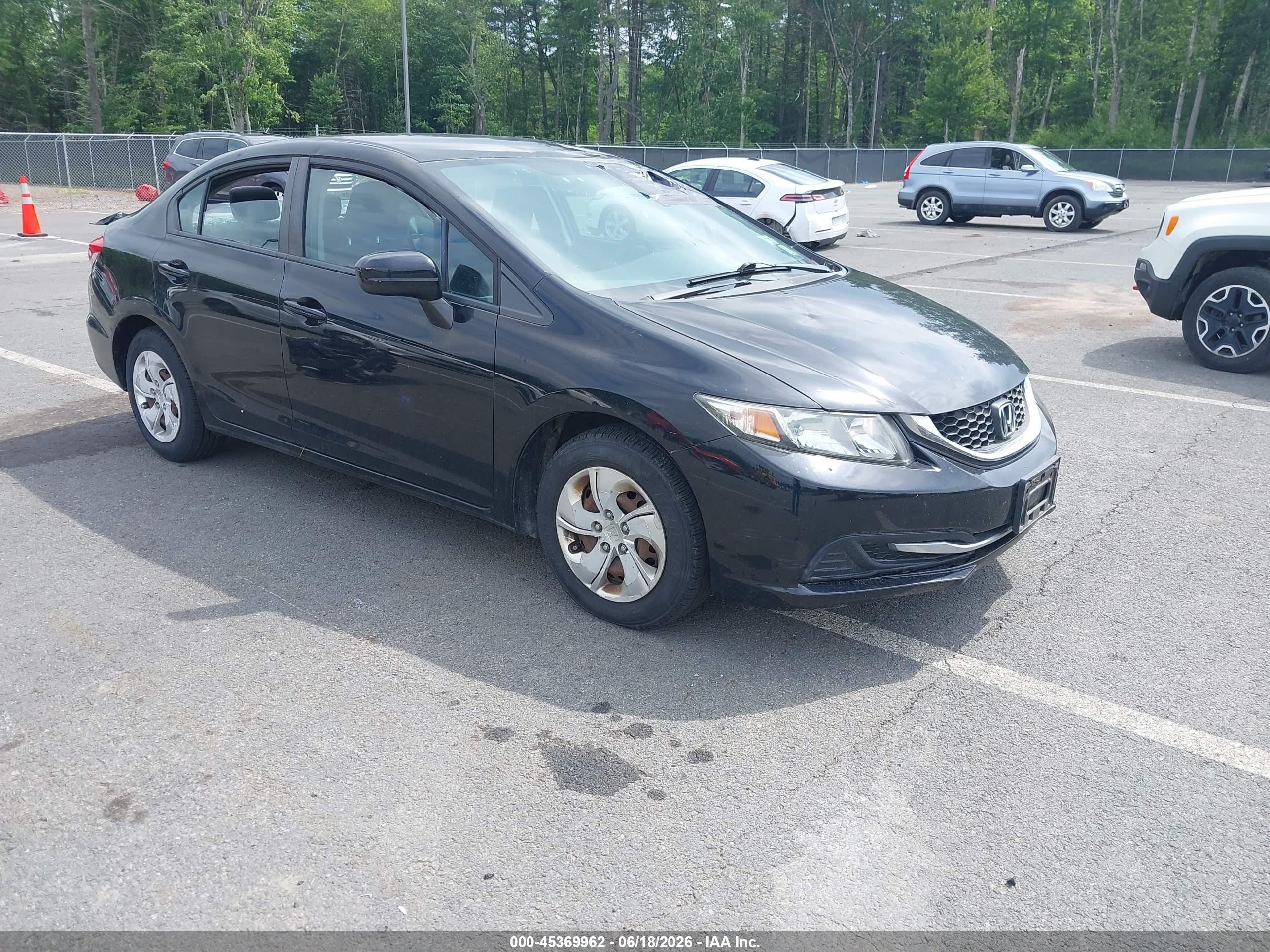2014 Honda Civic Lx Black vin: 2HGFB2E50EH528582
