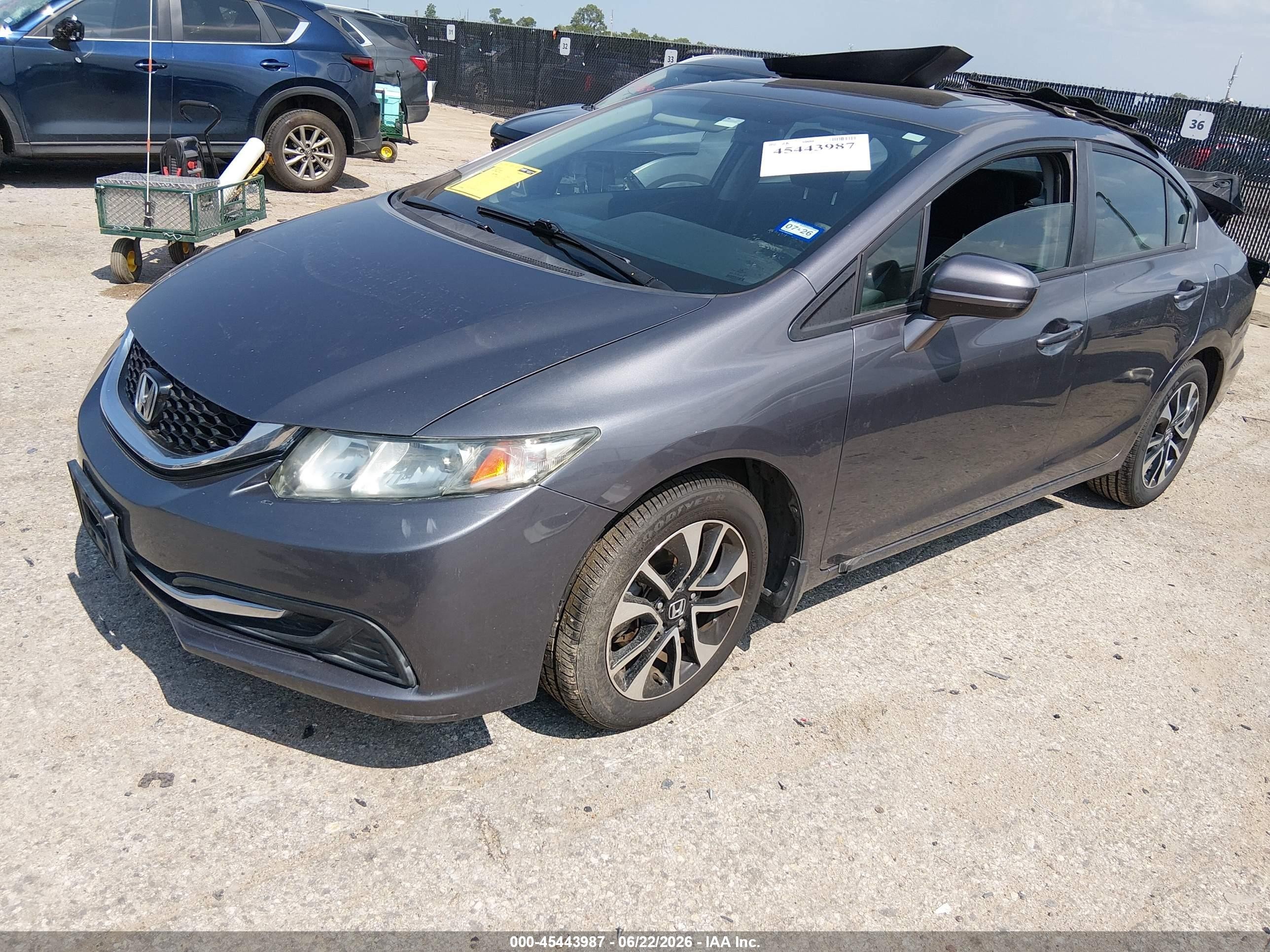 2015 Honda Civic Lx Gray vin: 2HGFB2E50FH042968