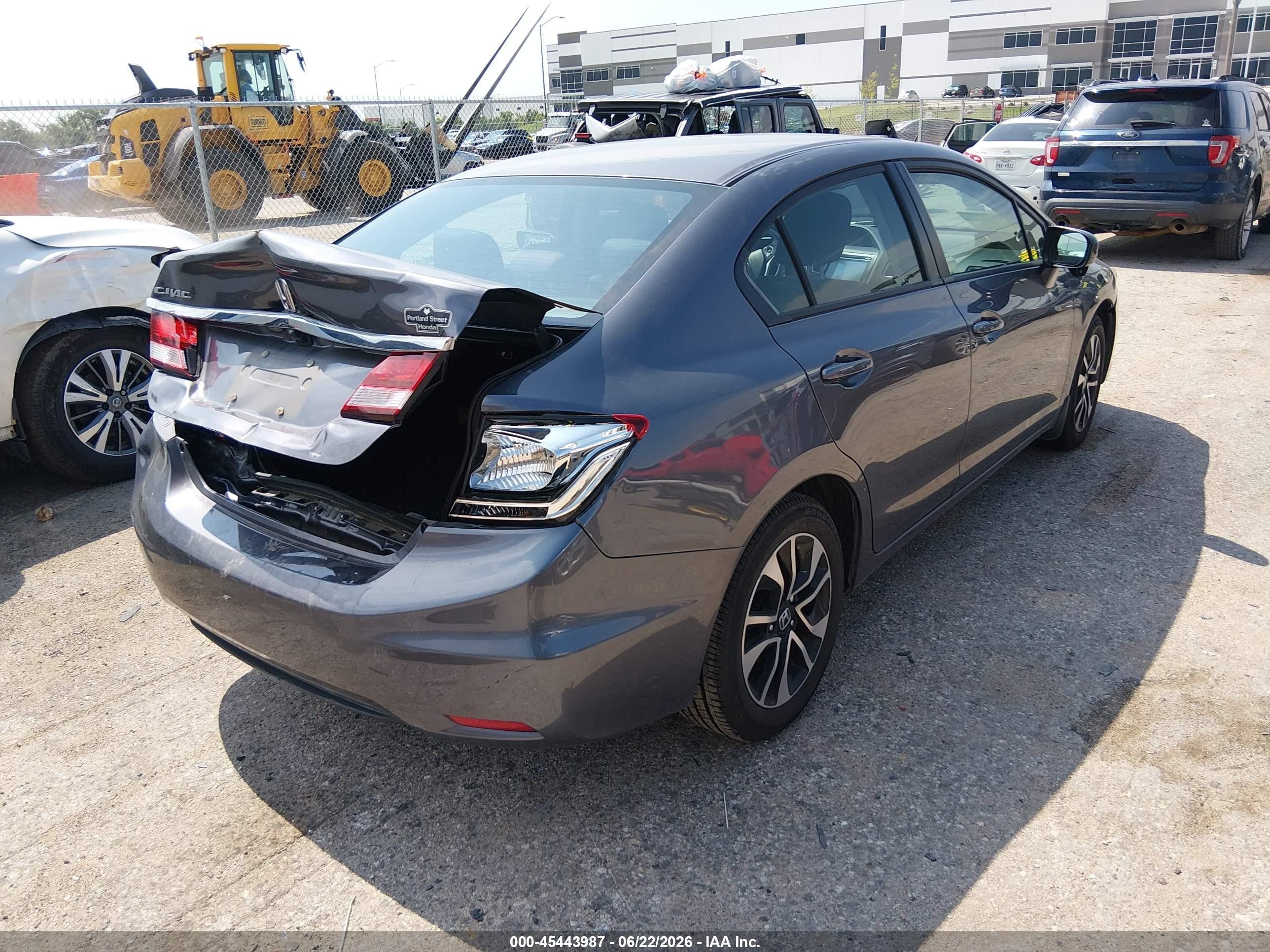 2015 Honda Civic Lx Gray vin: 2HGFB2E50FH042968