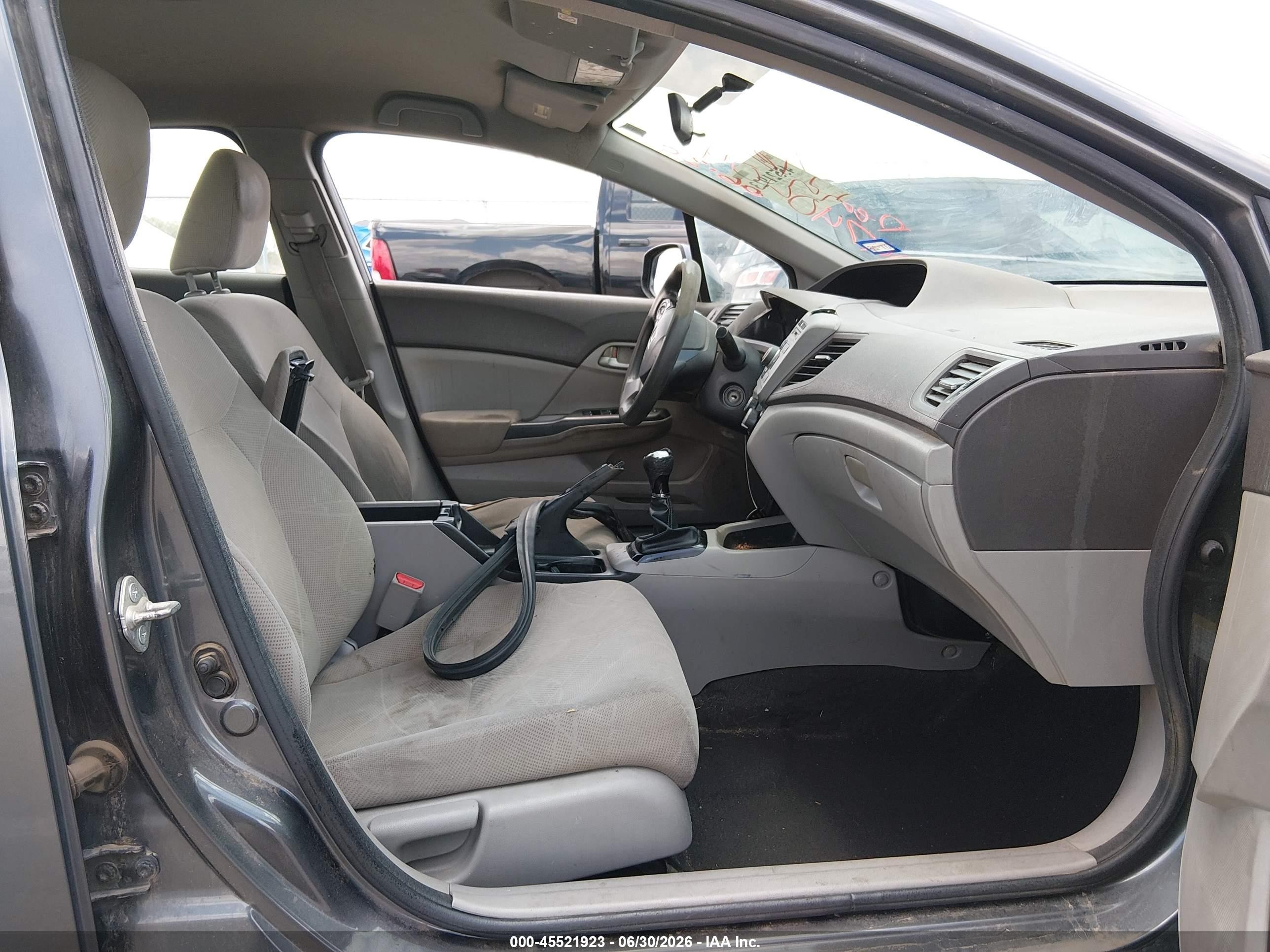 2012 Honda Civic Lx Gray vin: 2HGFB2E52CH553335