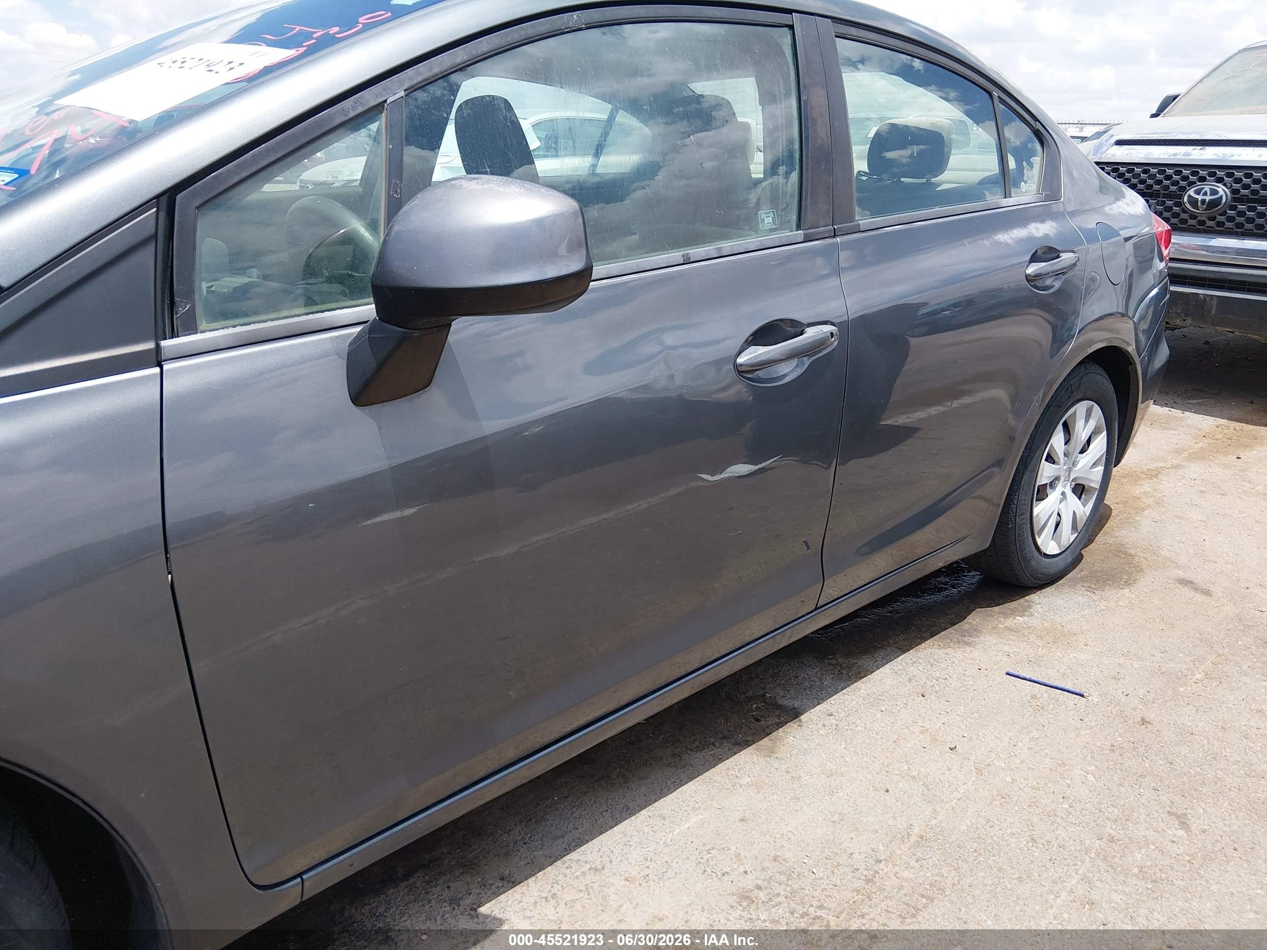 2012 Honda Civic Lx Gray vin: 2HGFB2E52CH553335