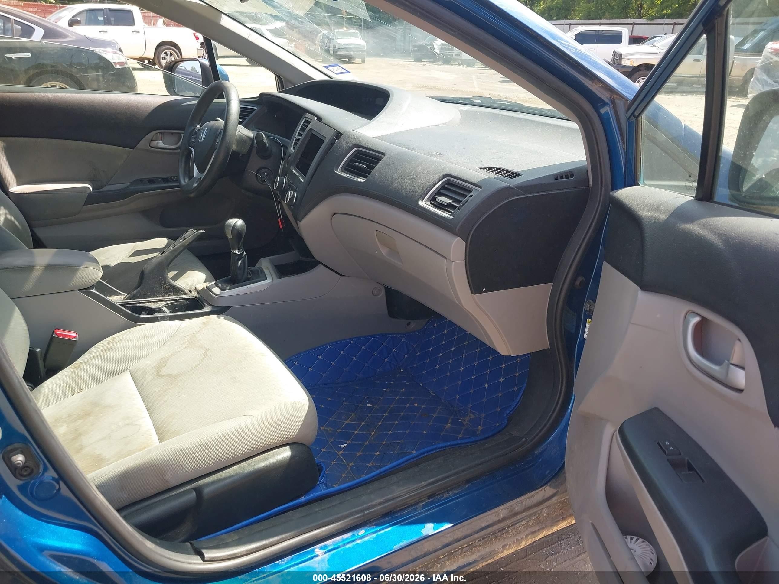 2014 Honda Civic Lx Blue vin: 2HGFB2E52EH553502