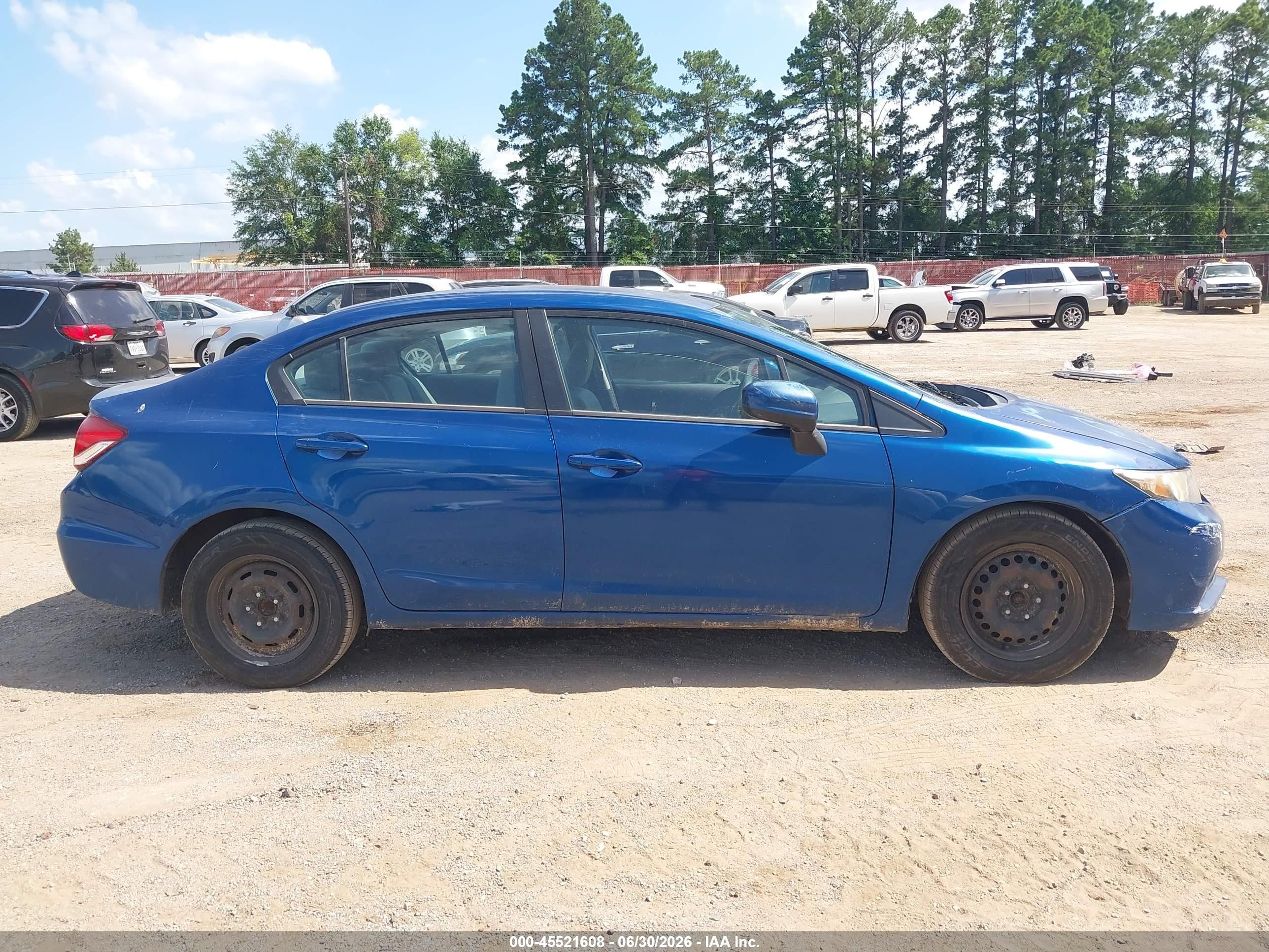 2014 Honda Civic Lx Blue vin: 2HGFB2E52EH553502