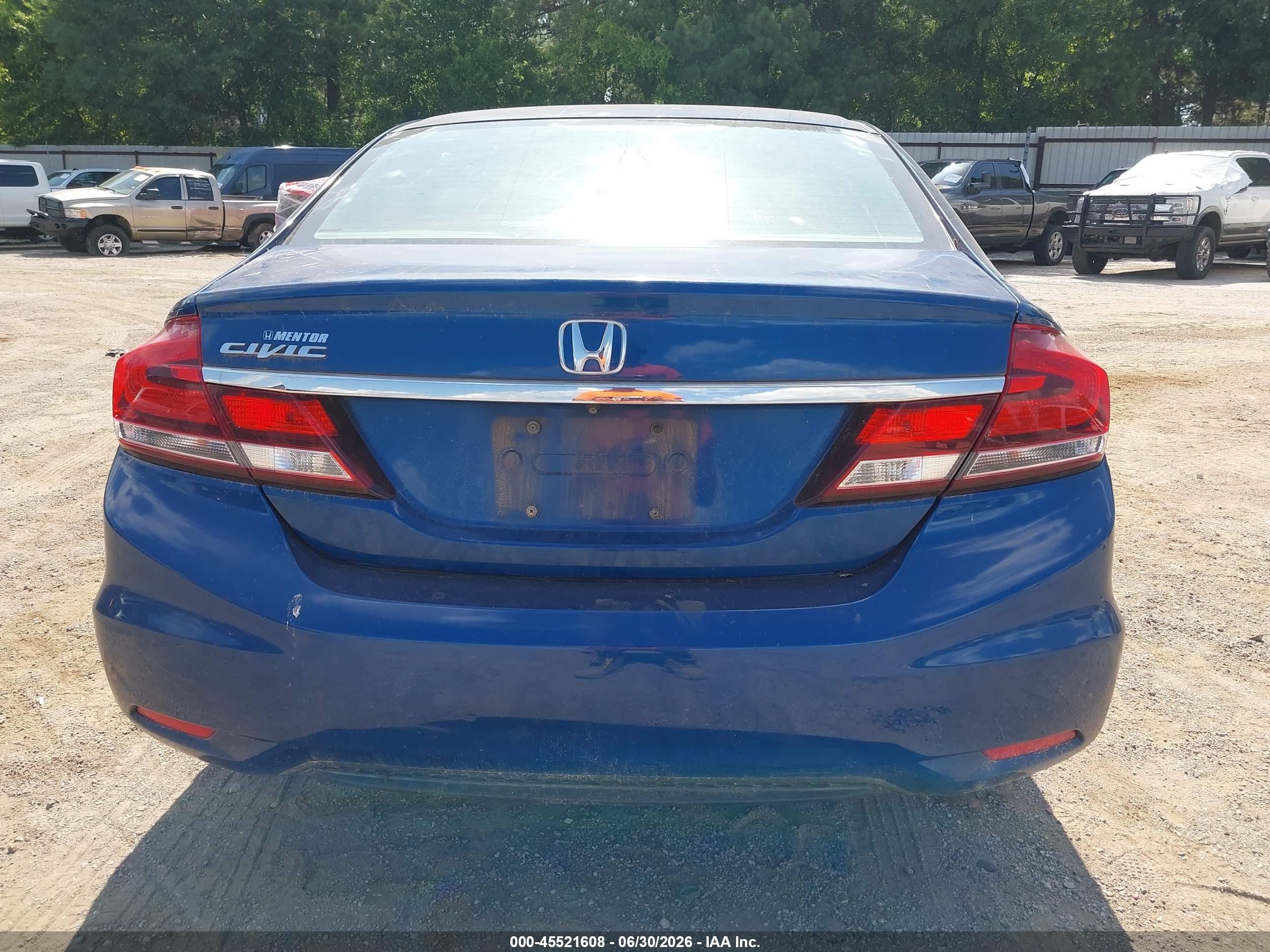 2014 Honda Civic Lx Blue vin: 2HGFB2E52EH553502