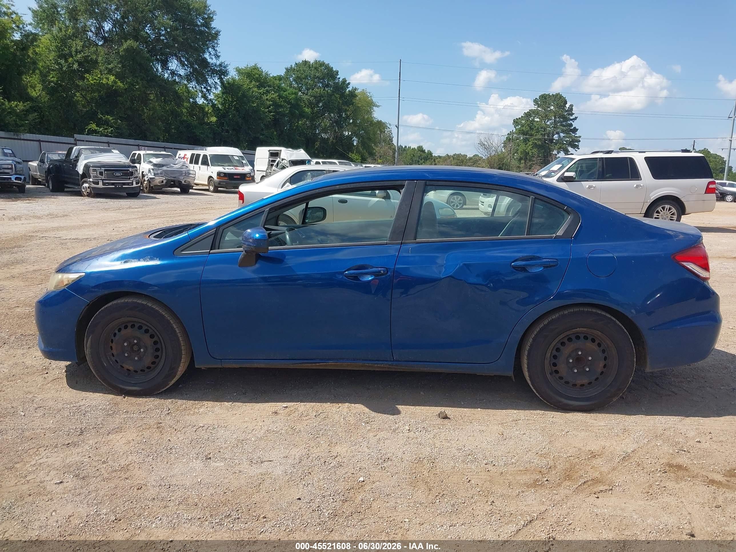 2014 Honda Civic Lx Blue vin: 2HGFB2E52EH553502