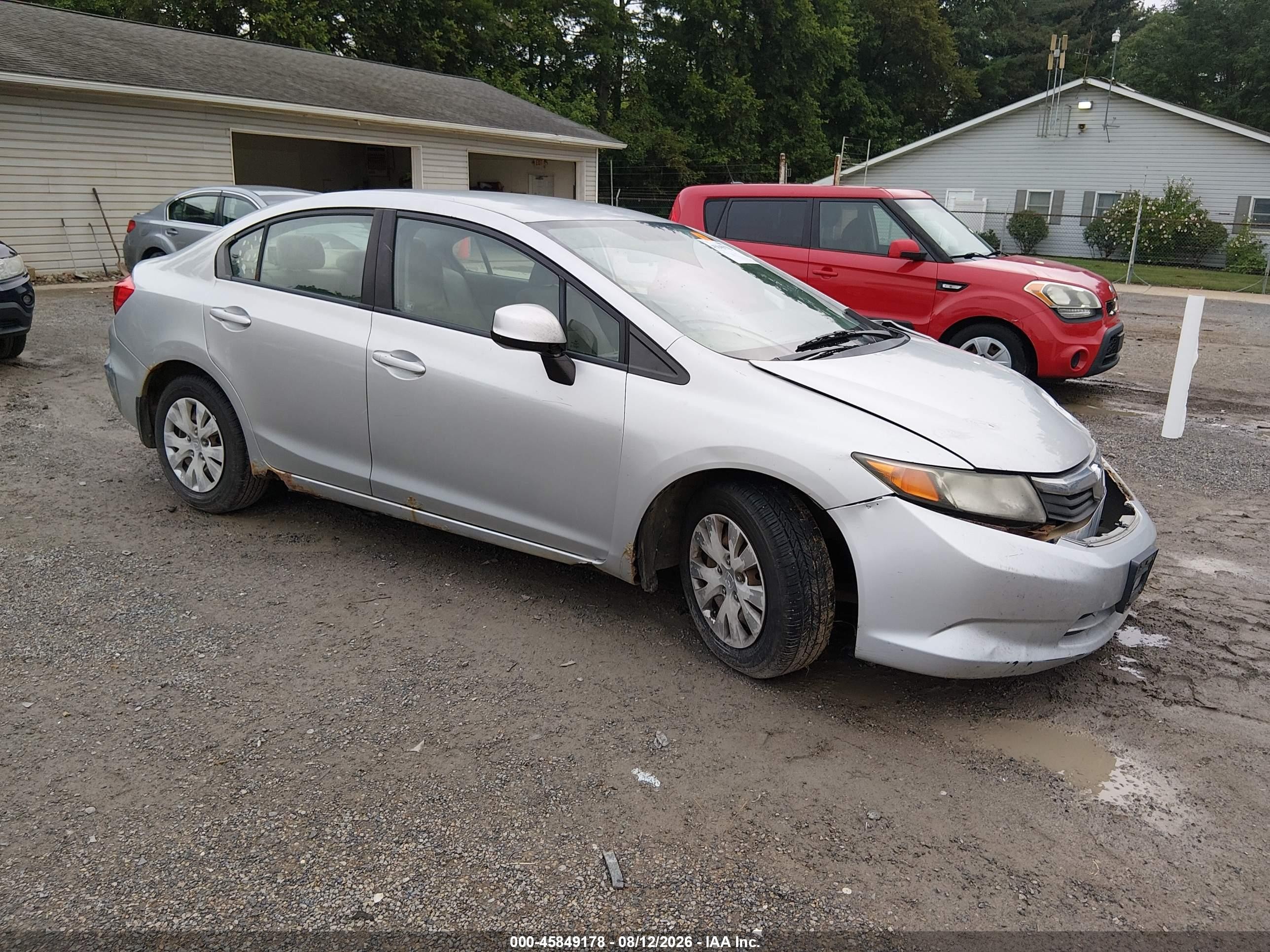 2012 Honda Civic Lx Silver vin: 2HGFB2E53CH530534