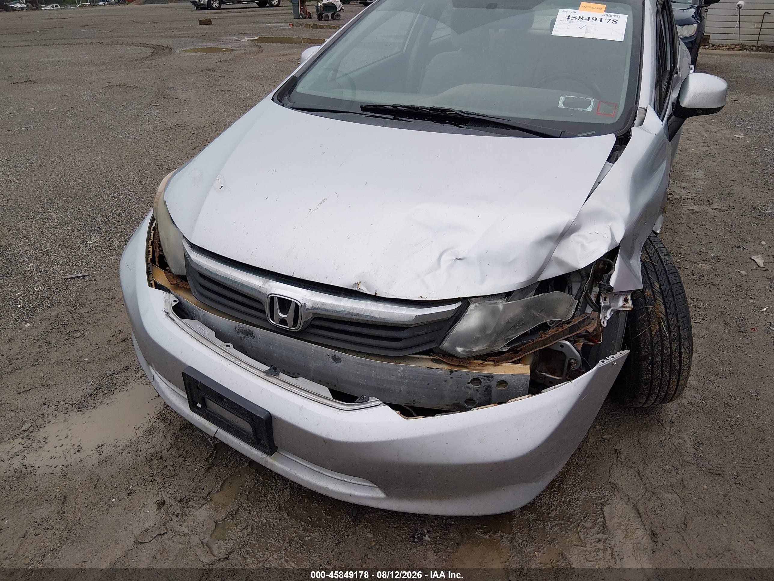 2012 Honda Civic Lx Silver vin: 2HGFB2E53CH530534