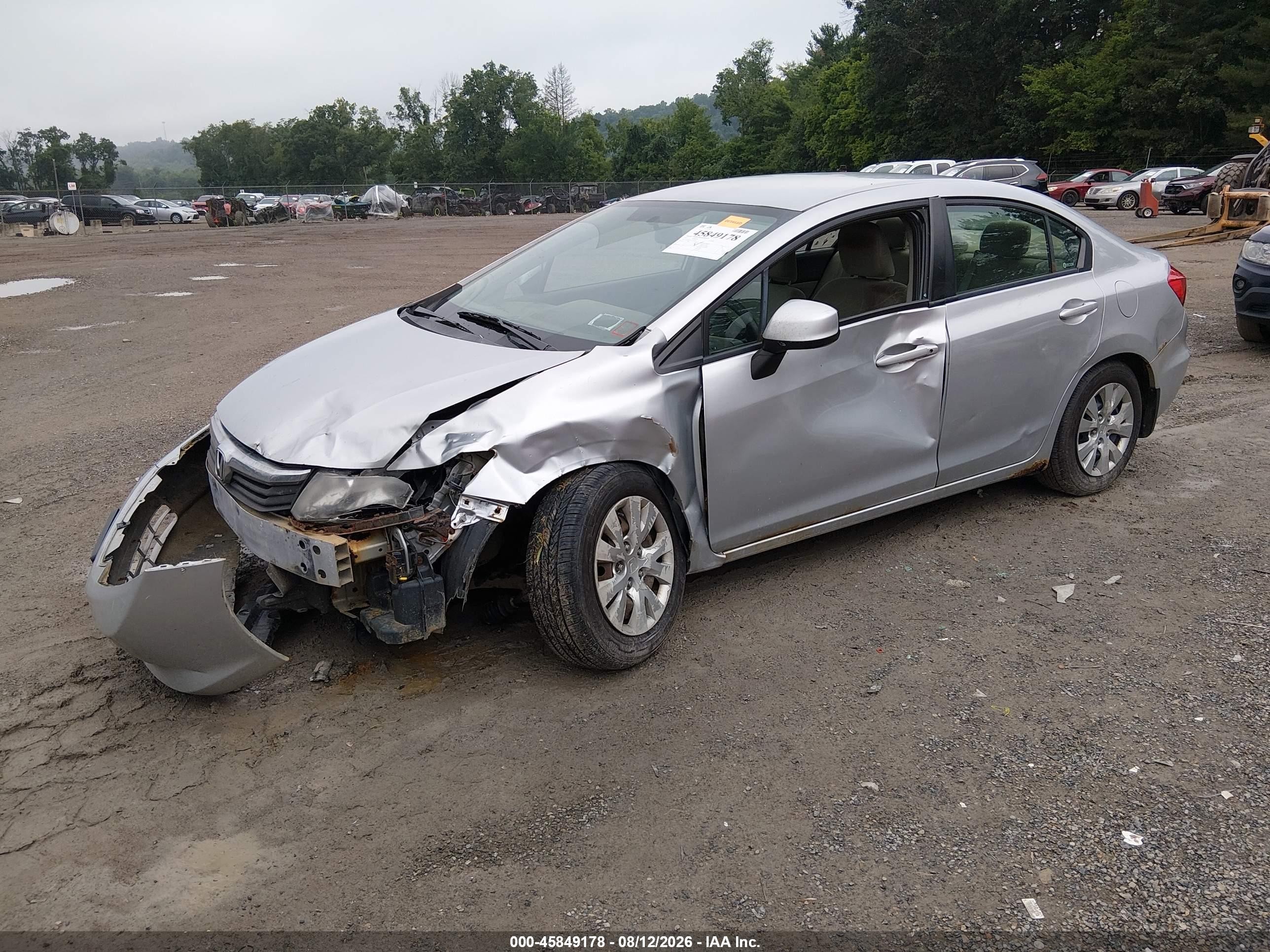 2012 Honda Civic Lx Silver vin: 2HGFB2E53CH530534