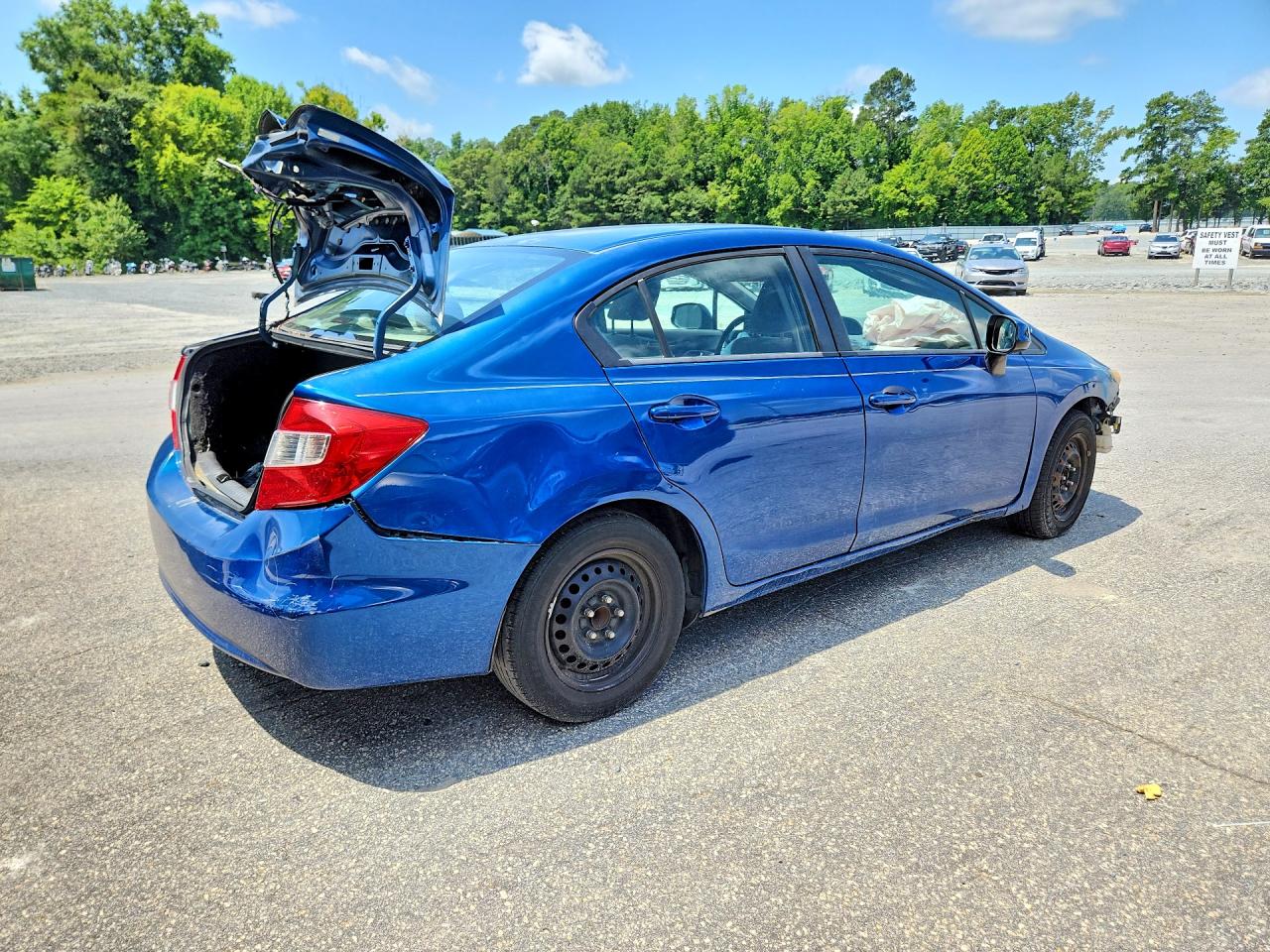2012 Honda Civic Lx Blue vin: 2HGFB2E53CH559029