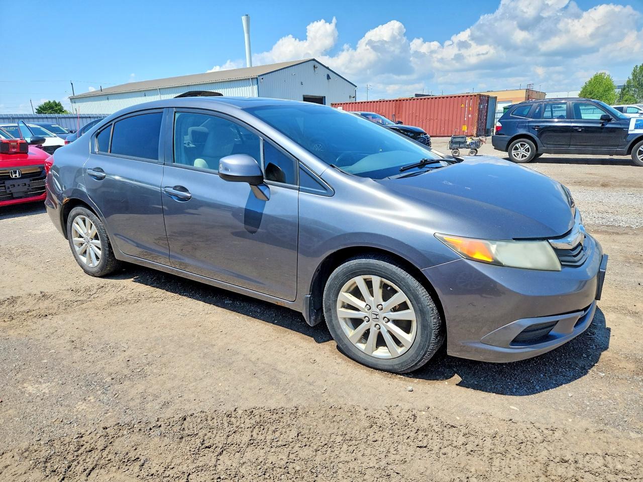 2012 Honda Civic Lx Gray vin: 2HGFB2E55CH006687