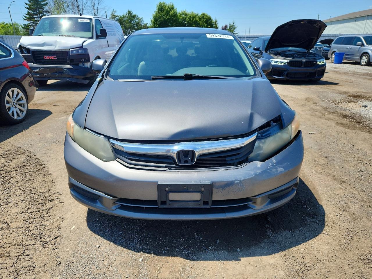 2012 Honda Civic Lx Gray vin: 2HGFB2E55CH006687