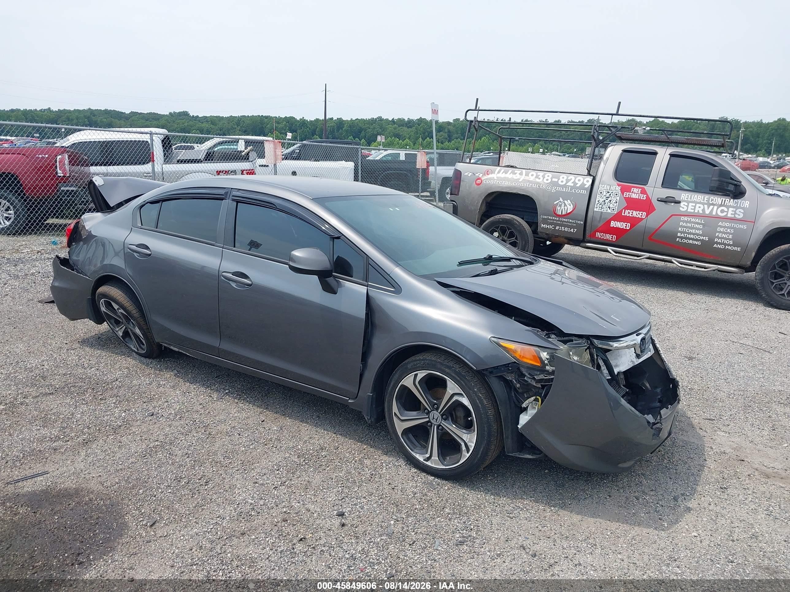 2012 Honda Civic Lx Gray vin: 2HGFB2E58CH507850