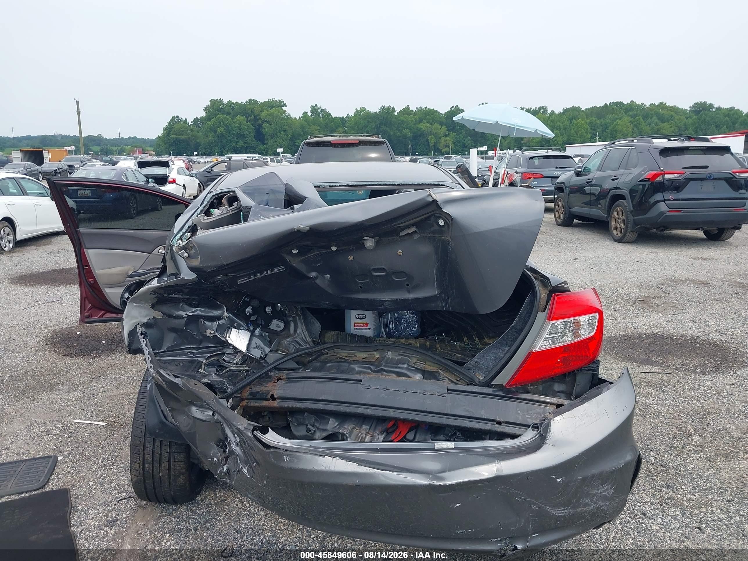2012 Honda Civic Lx Gray vin: 2HGFB2E58CH507850