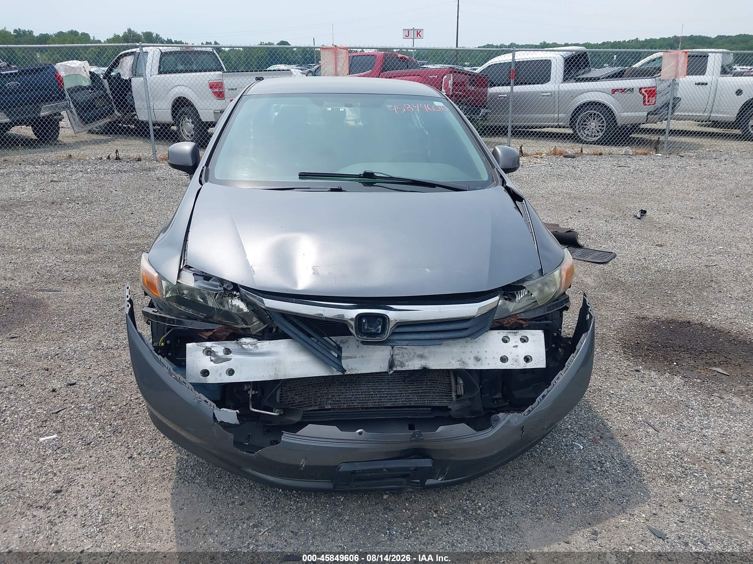 2012 Honda Civic Lx Gray vin: 2HGFB2E58CH507850