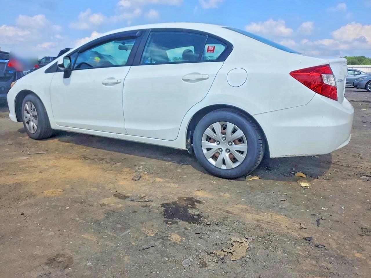 2012 Honda Civic Lx White vin: 2HGFB2E59CH501720