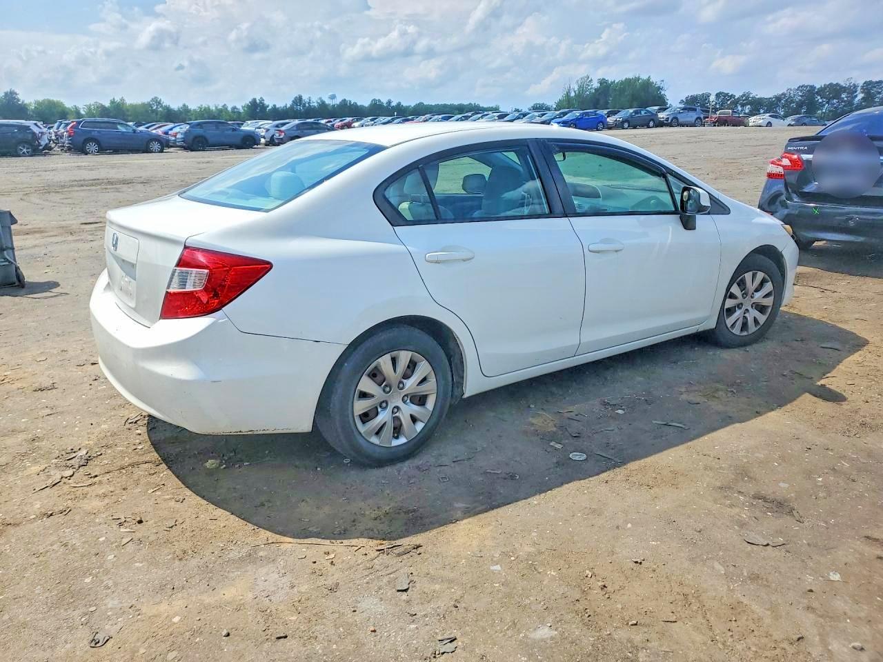 2012 Honda Civic Lx White vin: 2HGFB2E59CH501720